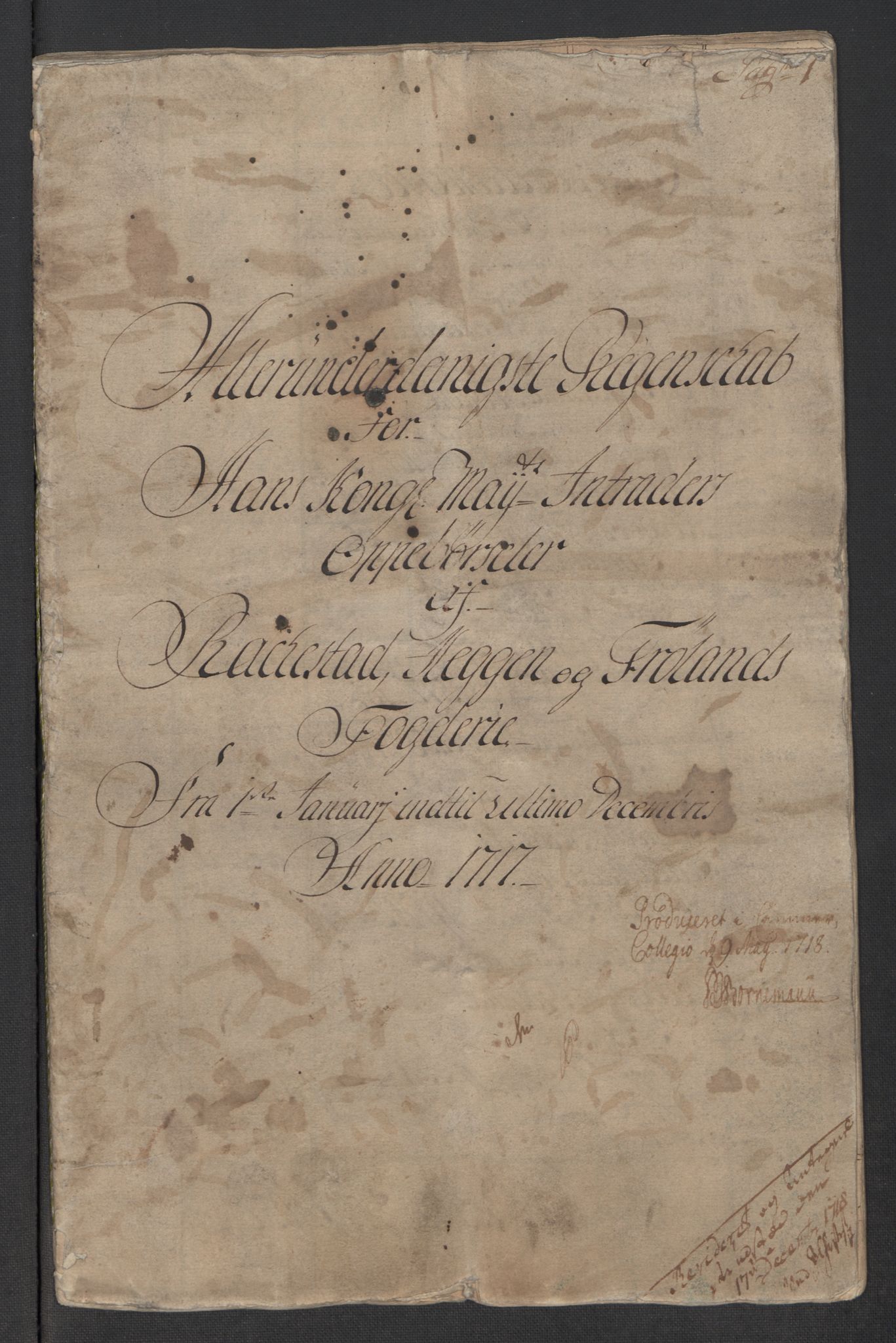 Rentekammeret inntil 1814, Reviderte regnskaper, Fogderegnskap, RA/EA-4092/R07/L0313: Fogderegnskap Rakkestad, Heggen og Frøland, 1717, s. 3