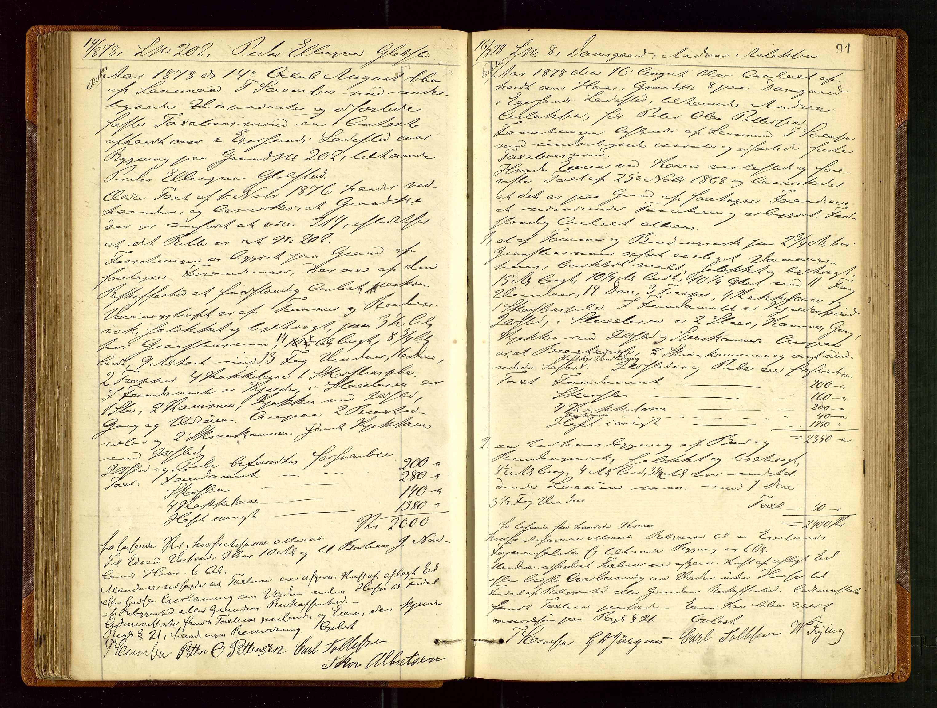 Eigersund lensmannskontor, AV/SAST-A-100171/God/L0003: "Brandtaxationsprotokol", 1874-1886, s. 90b-91a