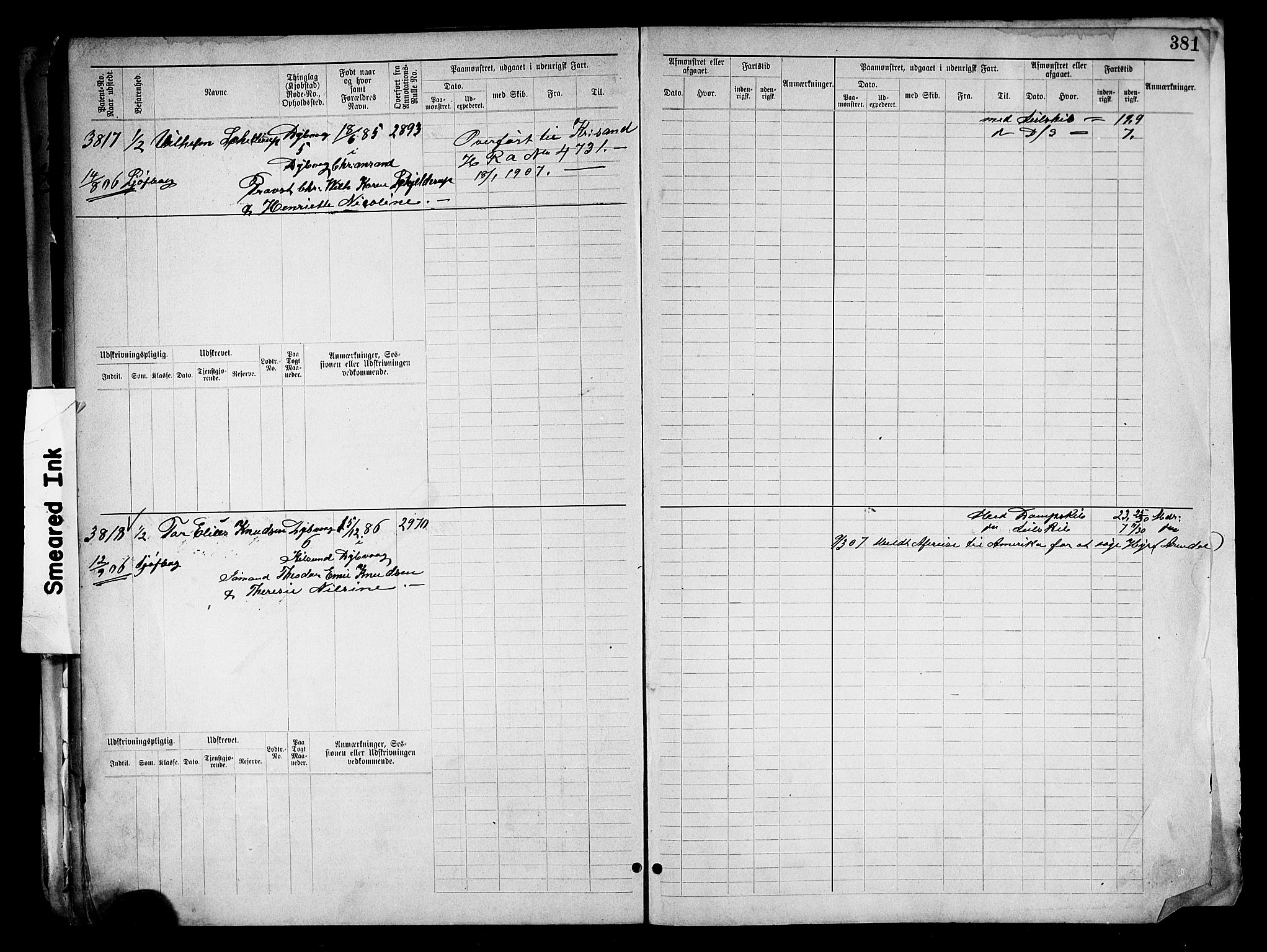 Tvedestrand mønstringskrets, AV/SAK-2031-0011/F/Fb/L0019: Hovedrulle nr 3057-3818, U-35, 1892-1906, s. 393