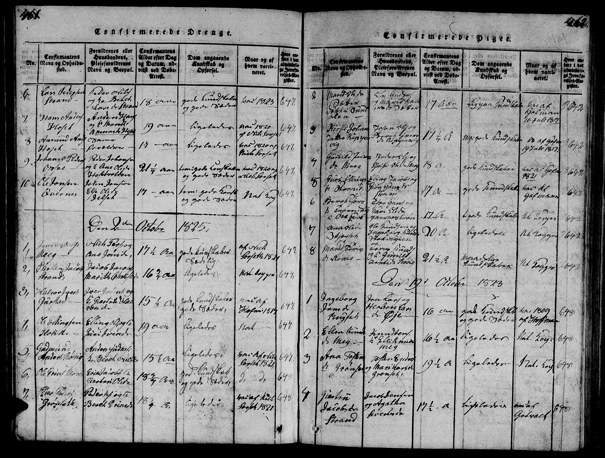 Ministerialprotokoller, klokkerbøker og fødselsregistre - Møre og Romsdal, AV/SAT-A-1454/568/L0811: Klokkerbok nr. 568C01, 1819-1828, s. 461-462