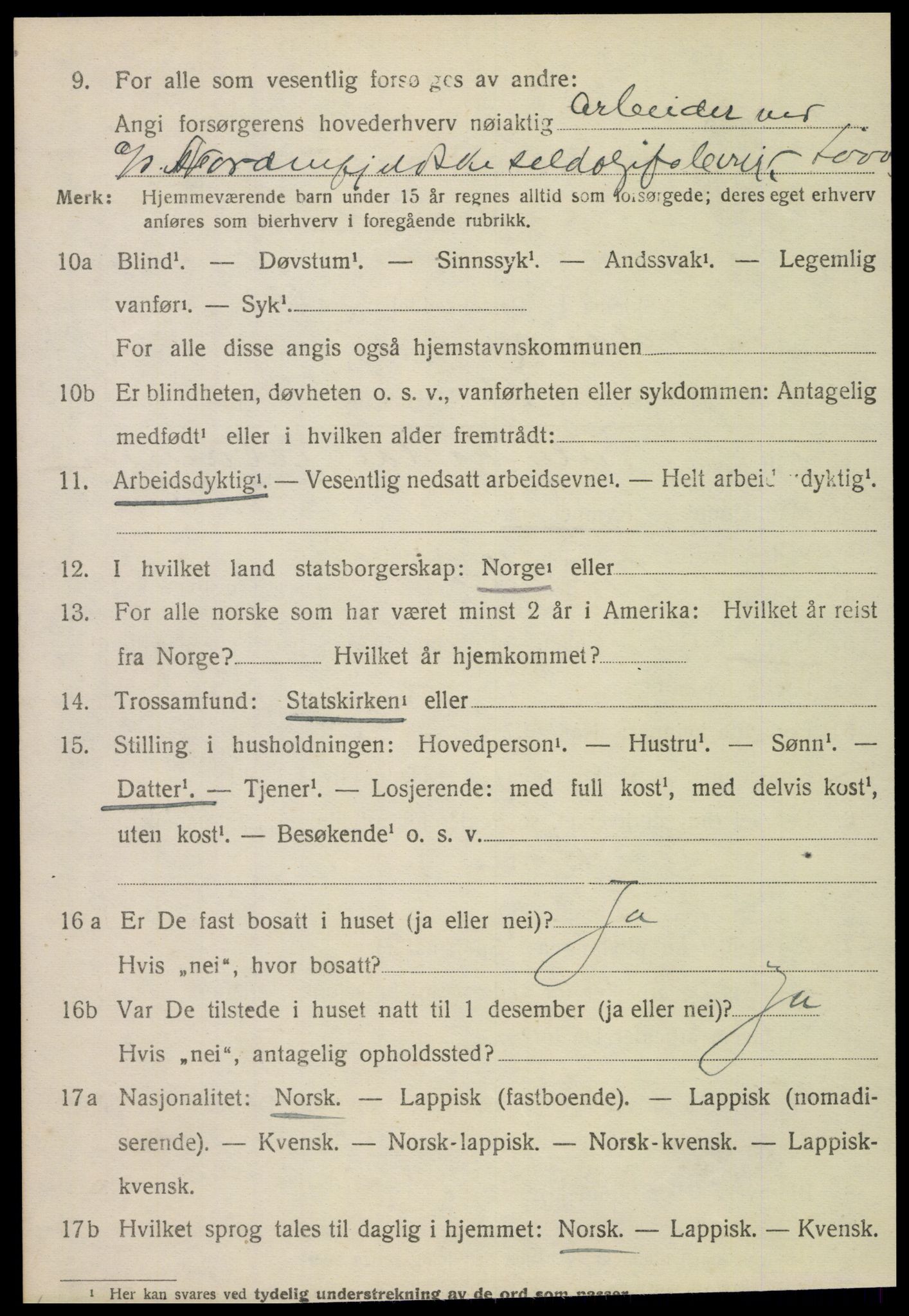 SAT, Folketelling 1920 for 1819 Nordvik herred, 1920, s. 3589