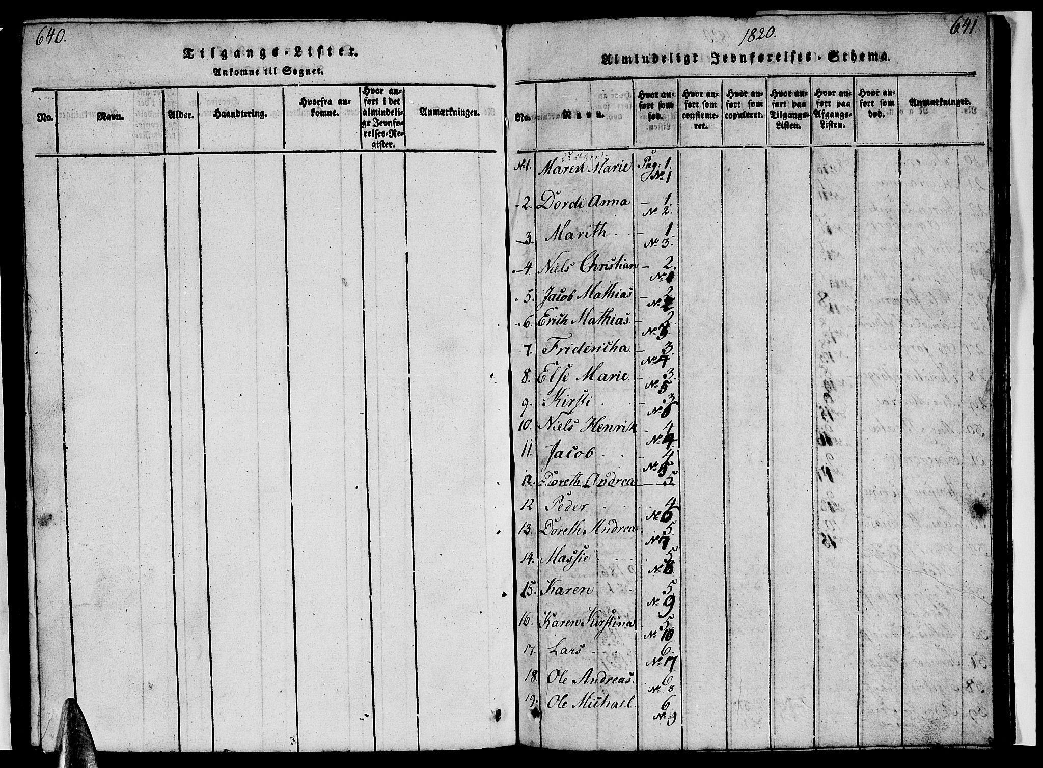 Ministerialprotokoller, klokkerbøker og fødselsregistre - Nordland, SAT/A-1459/820/L0299: Klokkerbok nr. 820C01, 1820-1825, s. 640-641