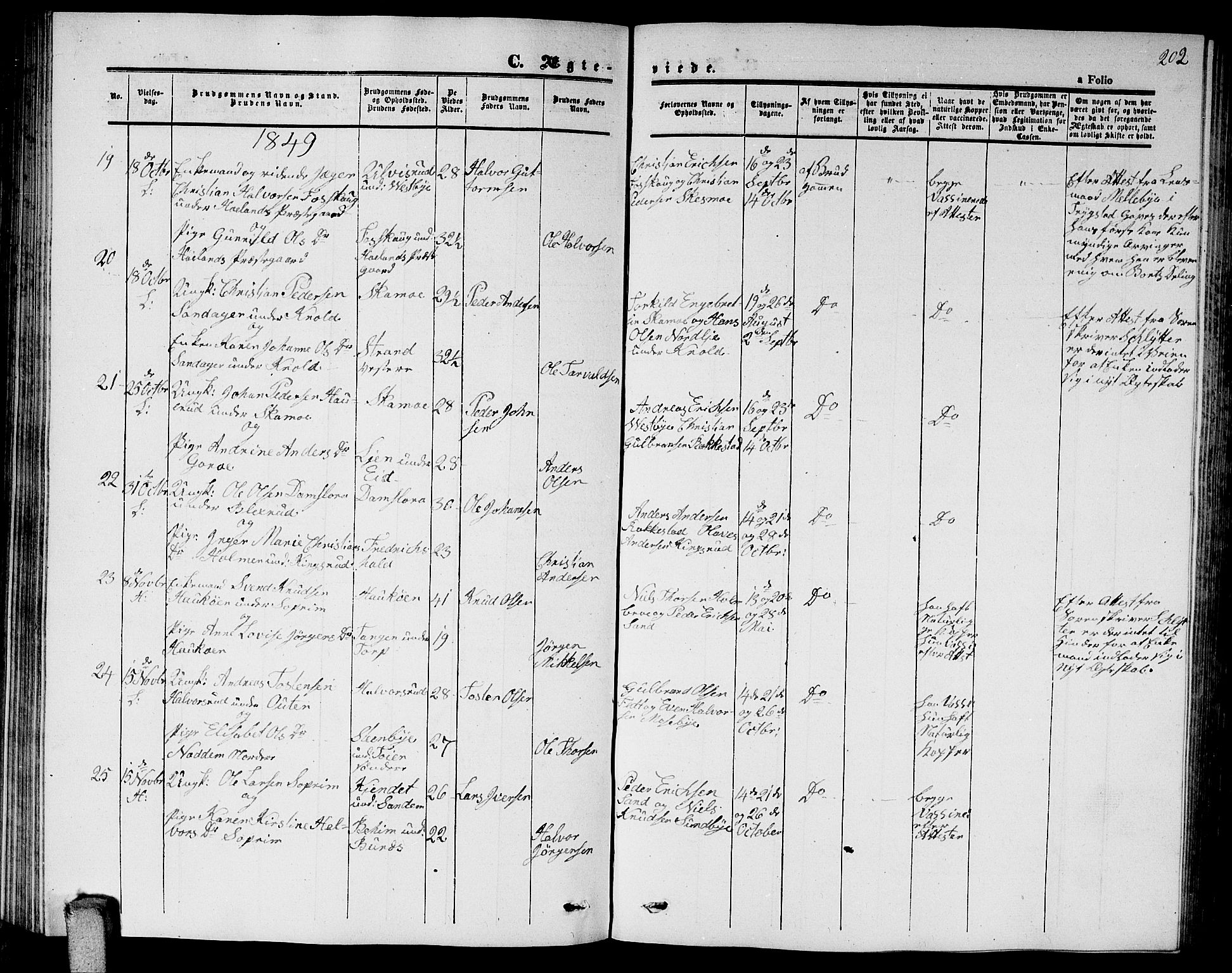 Høland prestekontor Kirkebøker, AV/SAO-A-10346a/G/Ga/L0003: Klokkerbok nr. I 3, 1846-1853, s. 202