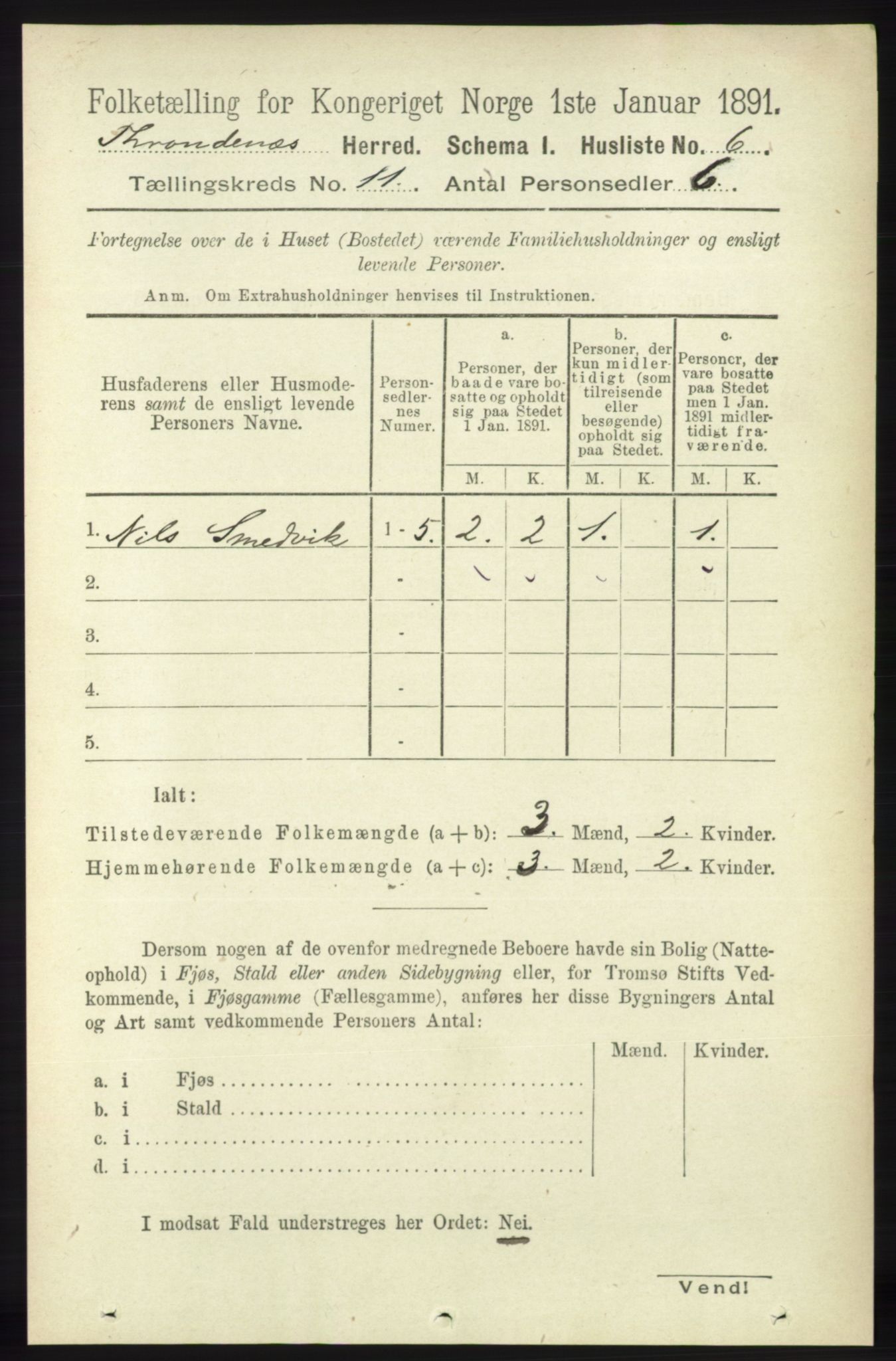 RA, Folketelling 1891 for 1914 Trondenes herred, 1891, s. 7928