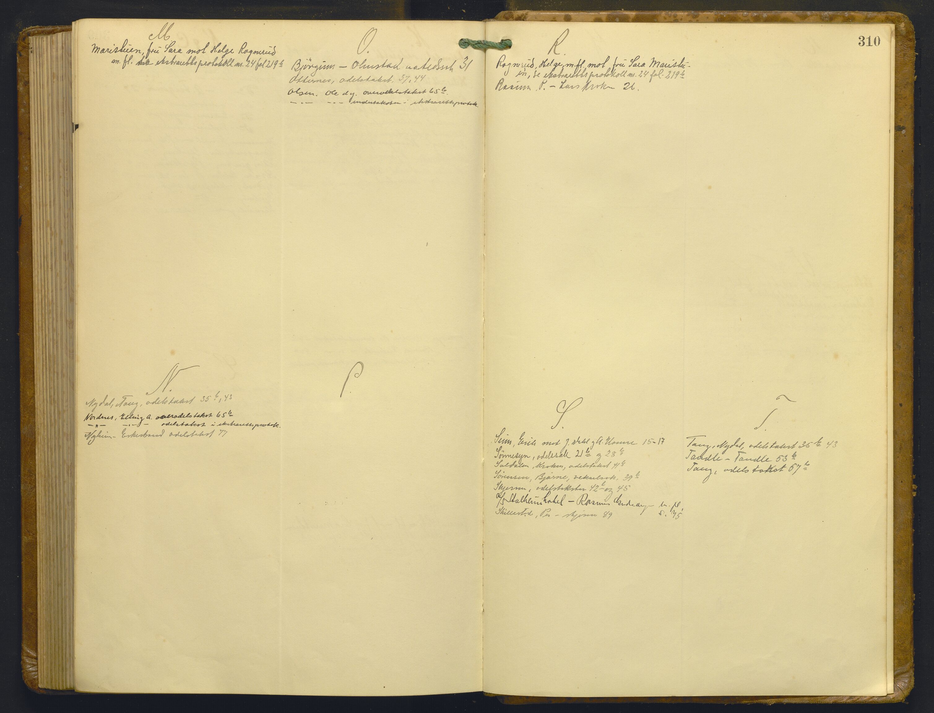 Indre Sogn tingrett, AV/SAB-A-3301/1/F/Fb/Fba/L0015: Sivile og offentlege saker, Bb 11, 1923-1928, s. 309b-310a