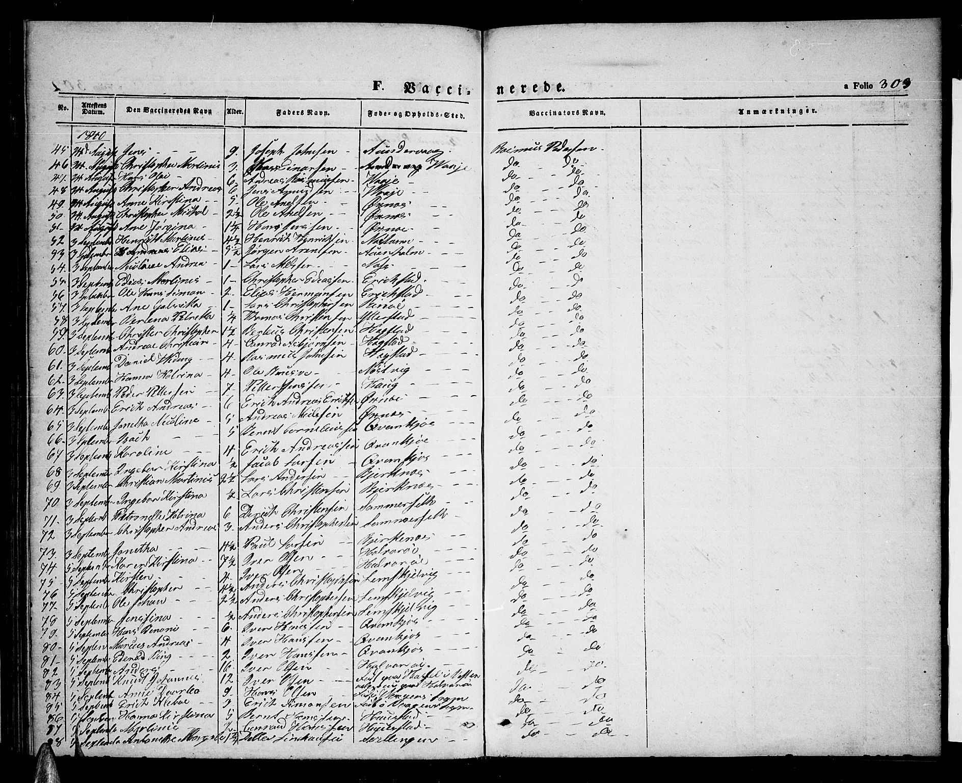 Ministerialprotokoller, klokkerbøker og fødselsregistre - Nordland, AV/SAT-A-1459/872/L1045: Klokkerbok nr. 872C01, 1840-1851, s. 303