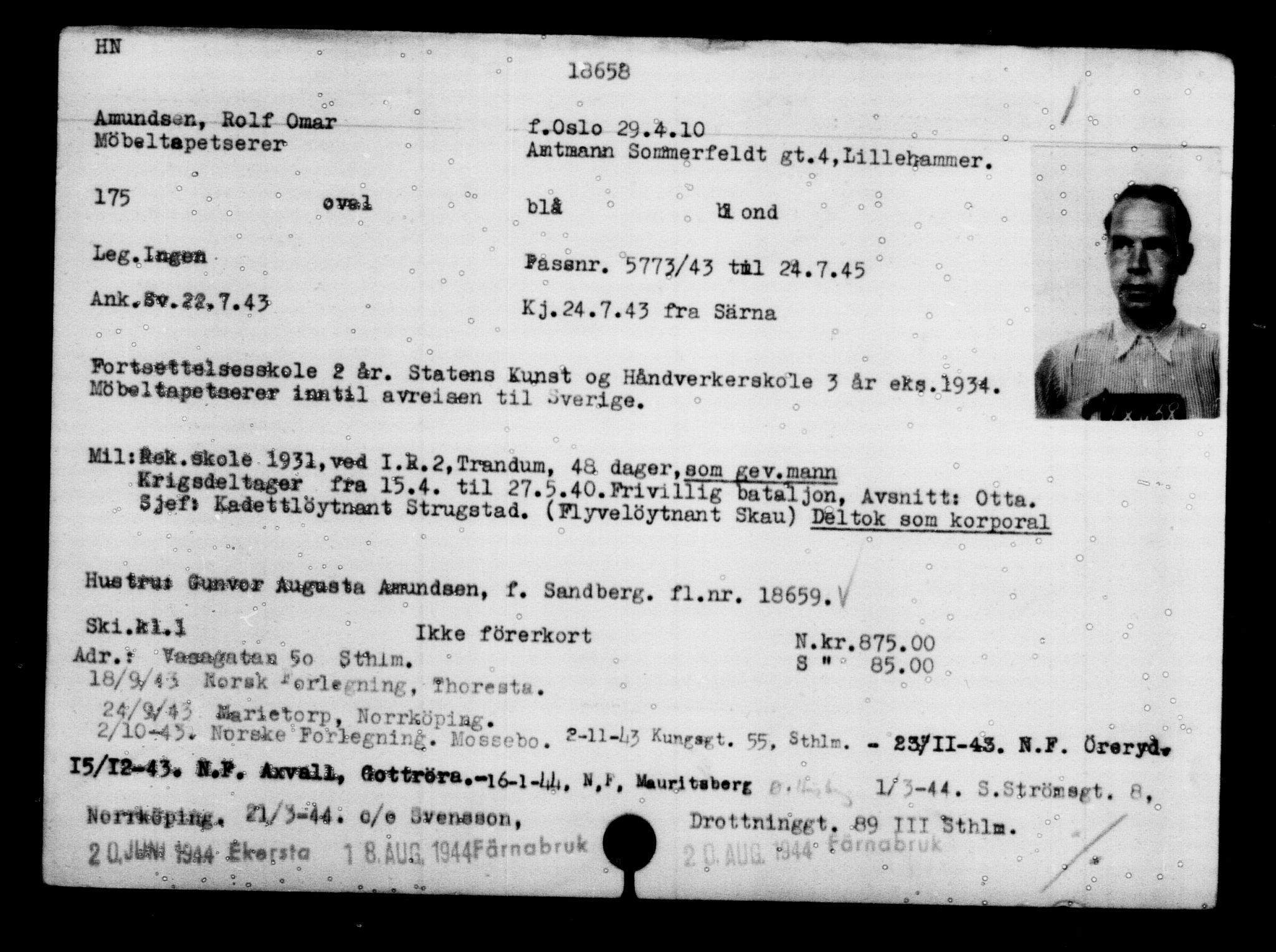 Den Kgl. Norske Legasjons Flyktningskontor, AV/RA-S-6753/V/Va/L0009: Kjesäterkartoteket.  Flyktningenr. 18502-22048, 1940-1945, s. 185
