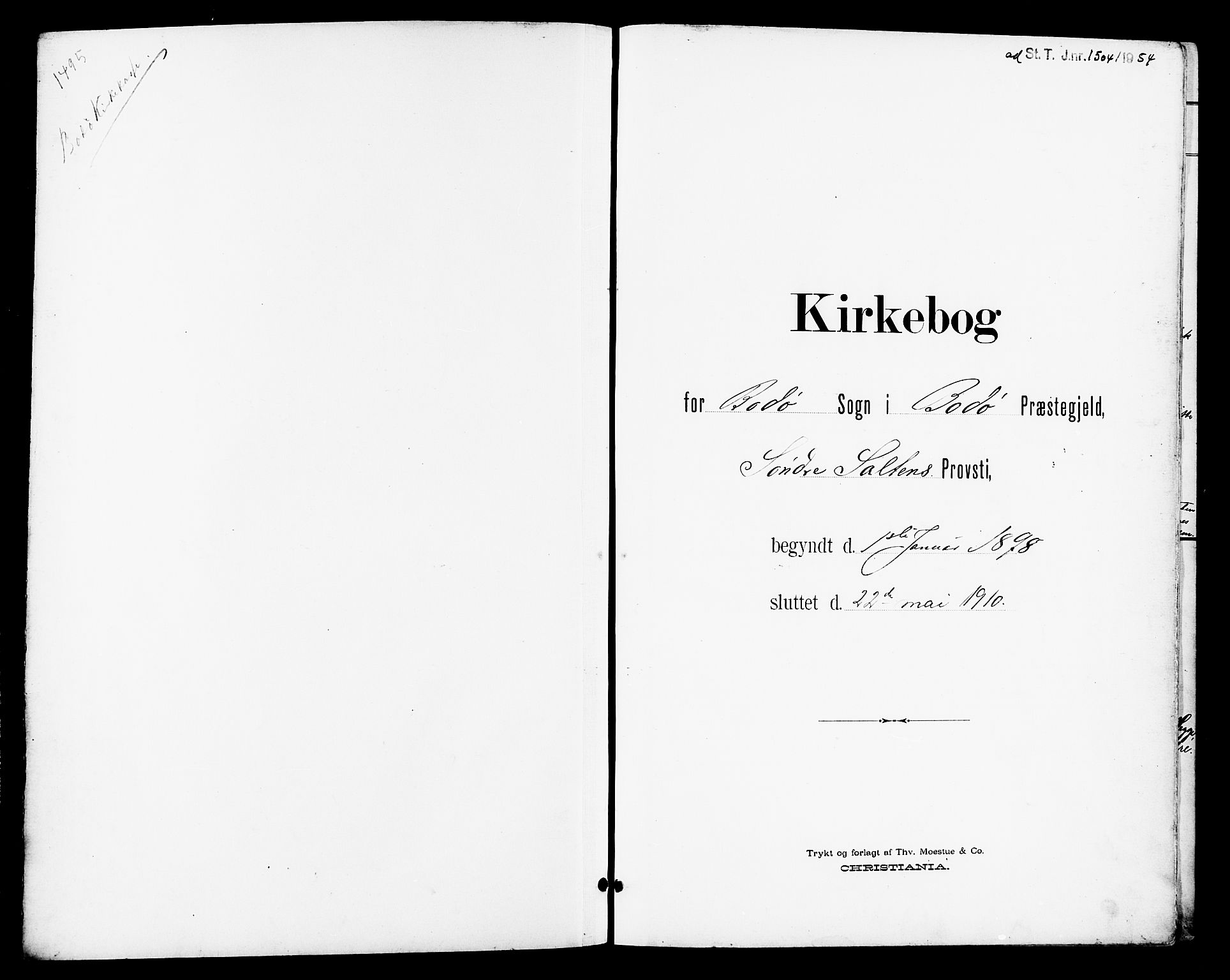 Ministerialprotokoller, klokkerbøker og fødselsregistre - Nordland, SAT/A-1459/801/L0033: Klokkerbok nr. 801C08, 1898-1910