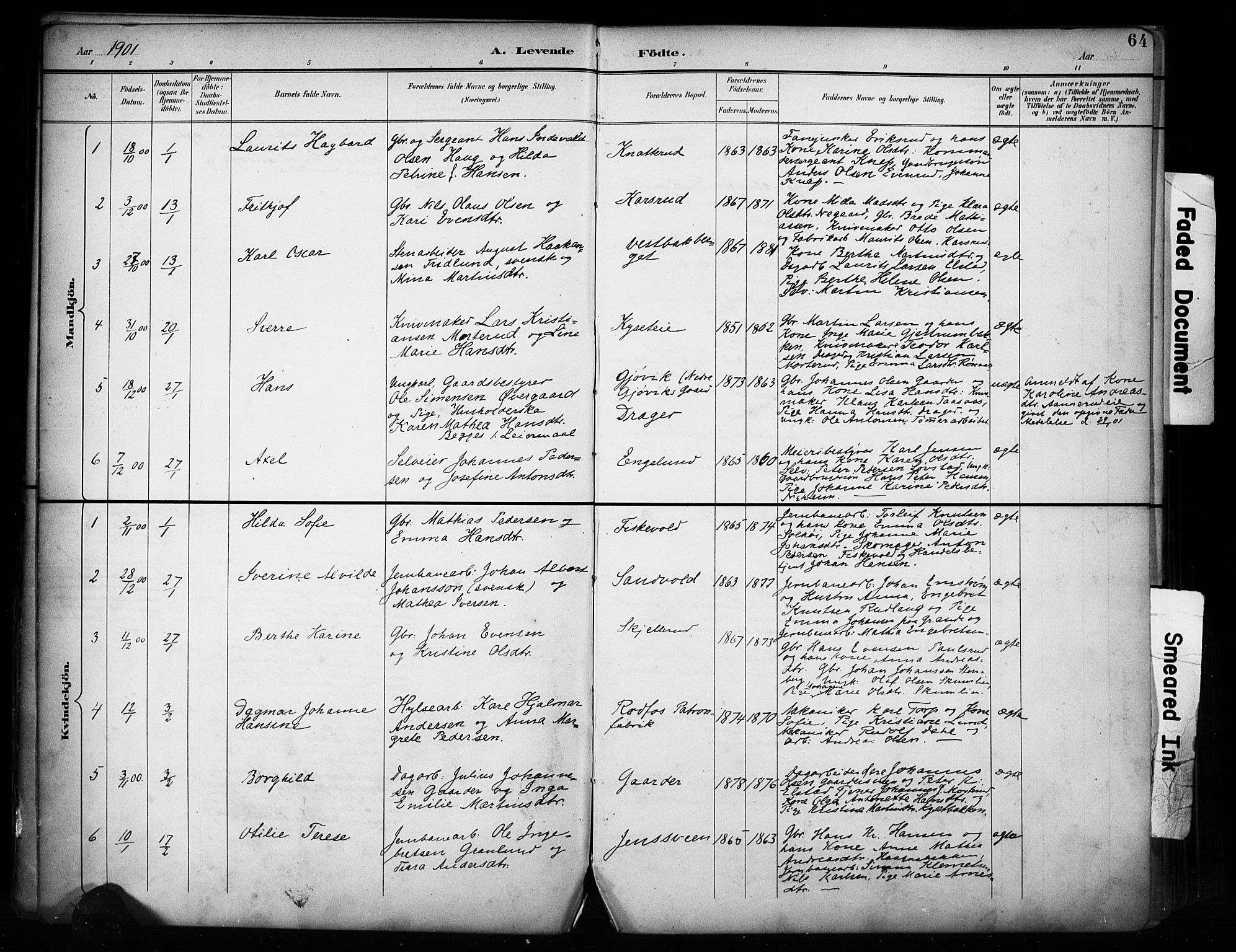 Vestre Toten prestekontor, SAH/PREST-108/H/Ha/Haa/L0011: Ministerialbok nr. 11, 1895-1906, s. 64