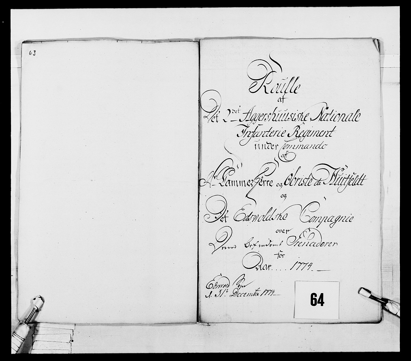 Generalitets- og kommissariatskollegiet, Det kongelige norske kommissariatskollegium, RA/EA-5420/E/Eh/L0043a: 2. Akershusiske nasjonale infanteriregiment, 1767-1778, s. 451
