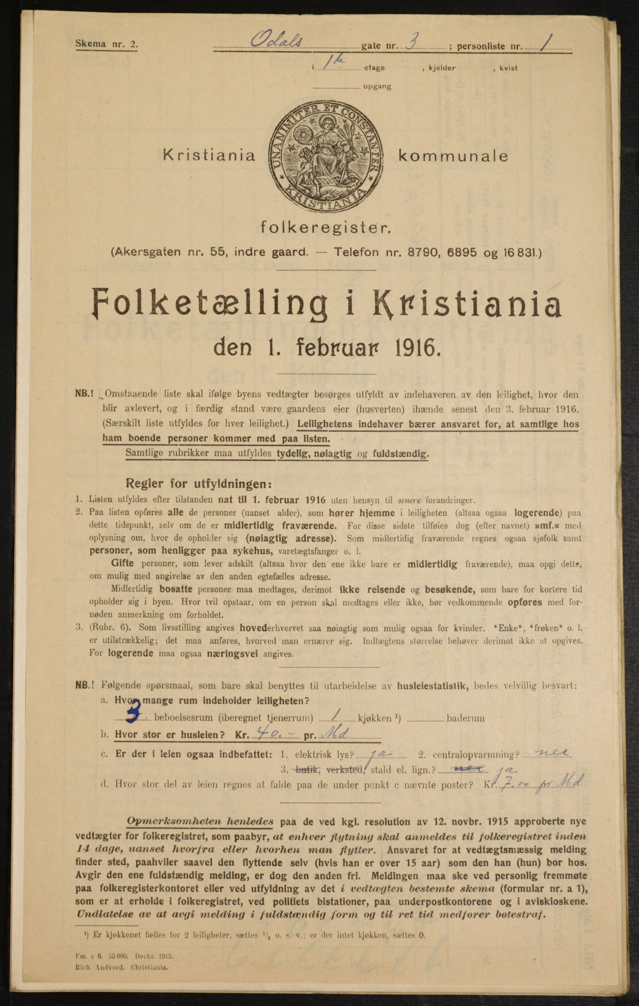 OBA, Kommunal folketelling 1.2.1916 for Kristiania, 1916, s. 76164