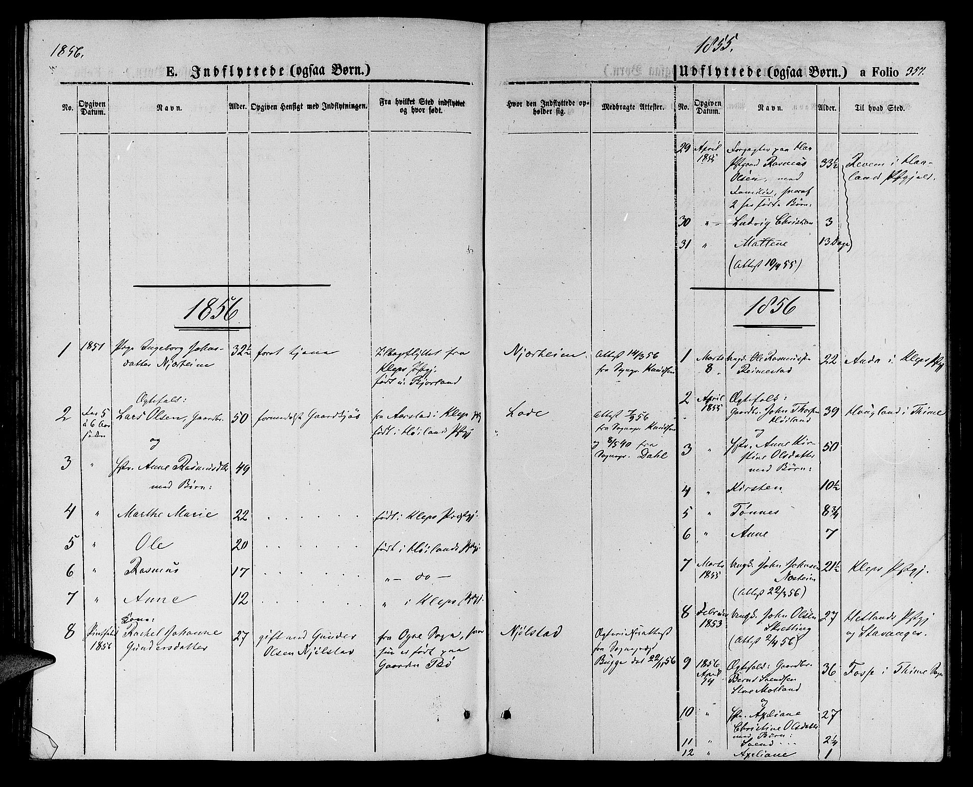 Hå sokneprestkontor, AV/SAST-A-101801/001/30BB/L0001: Klokkerbok nr. B 1, 1854-1883, s. 357