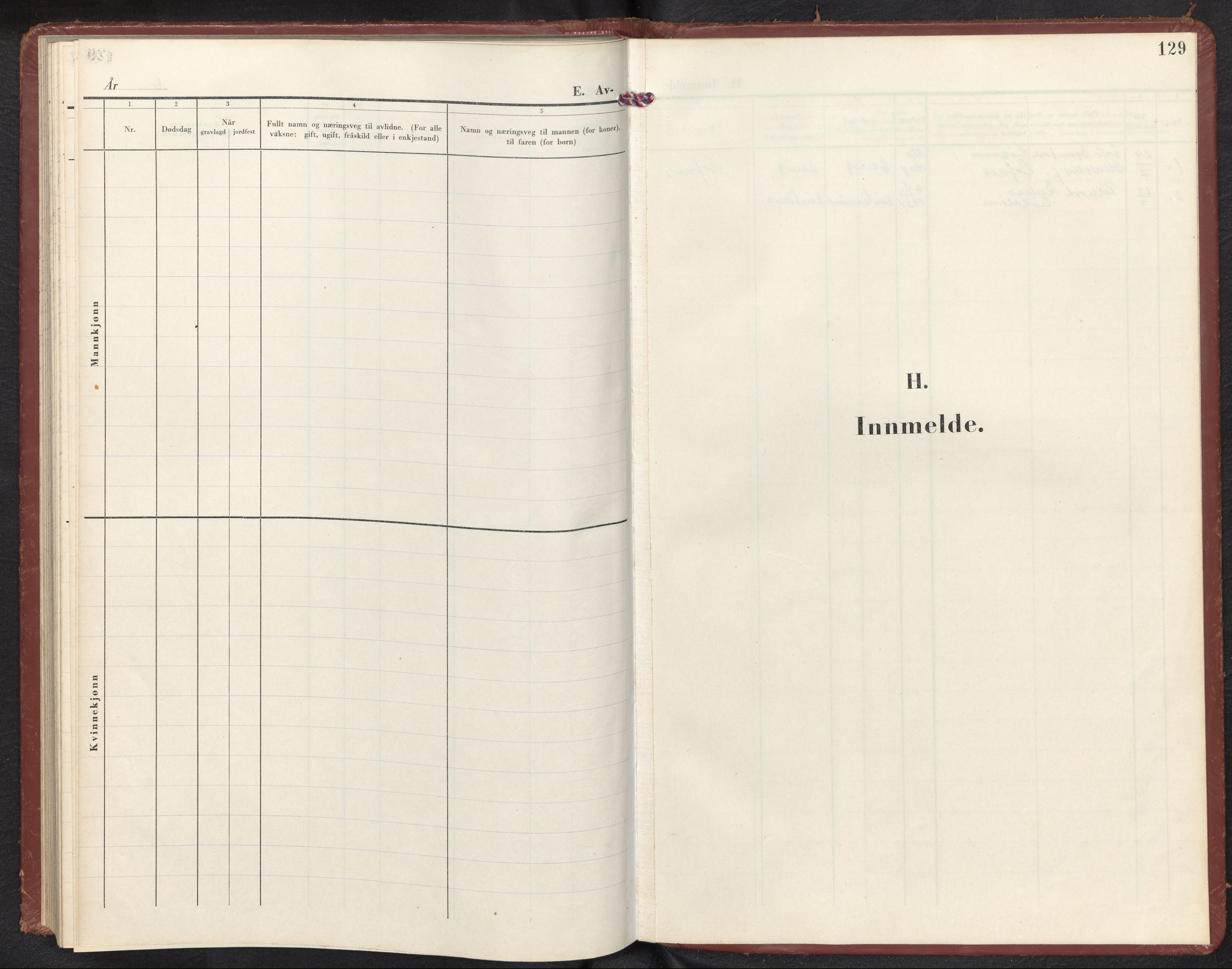 Davik sokneprestembete, AV/SAB-A-79701/H/Haa/Haad/L0004: Ministerialbok nr. D 4, 1952-1964, s. 128b-129a