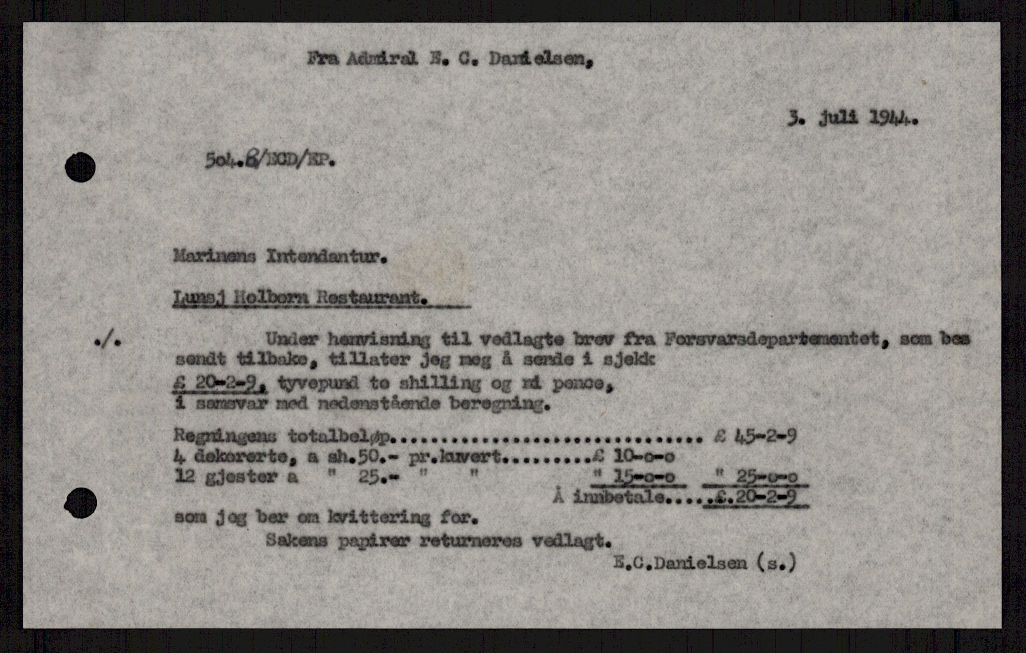 Forsvaret, Sjøforsvarets overkommando, AV/RA-RAFA-2035/D/Dc/L0305: --, 1940-1946, s. 29