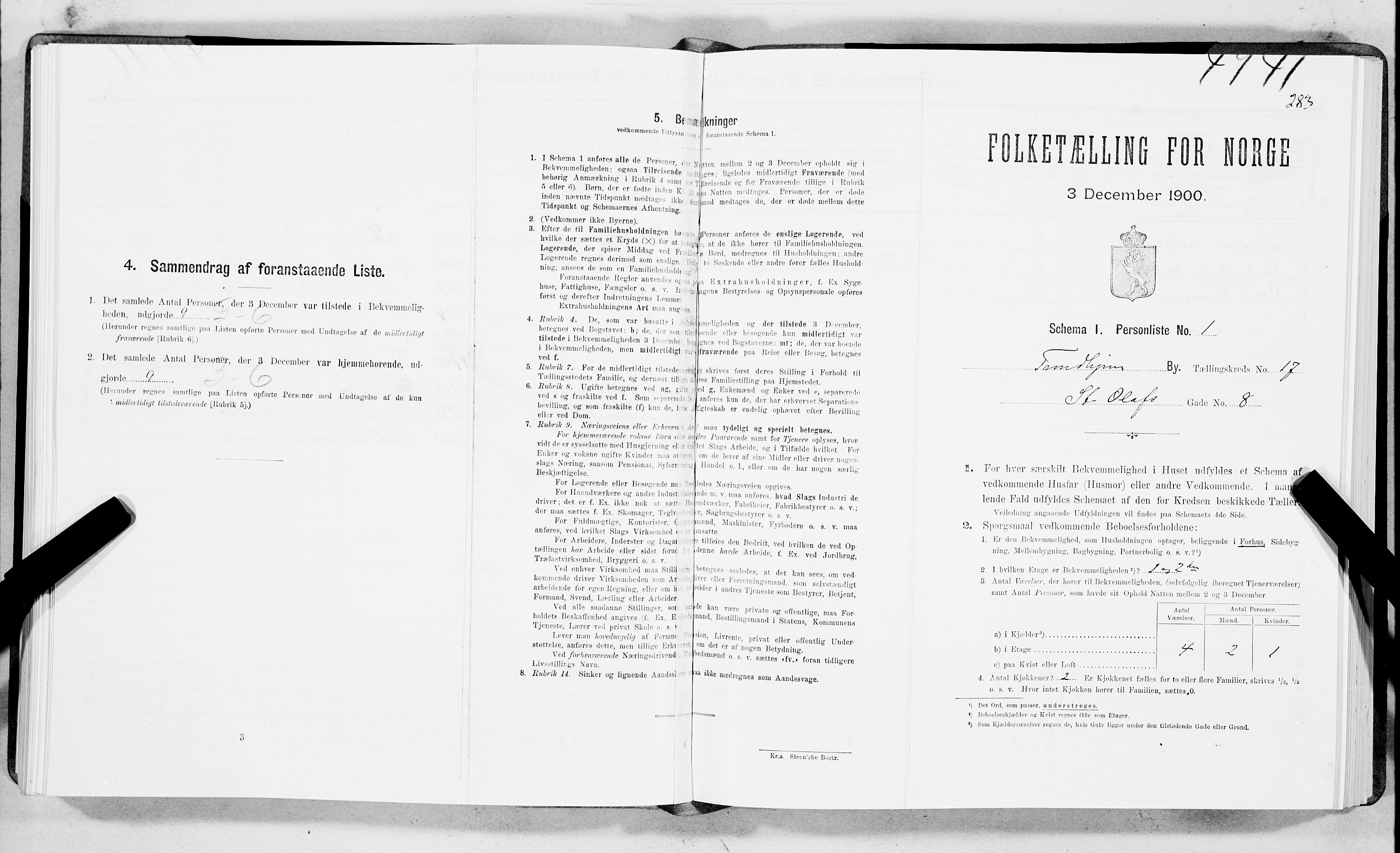 SAT, Folketelling 1900 for 1601 Trondheim kjøpstad, 1900, s. 2822