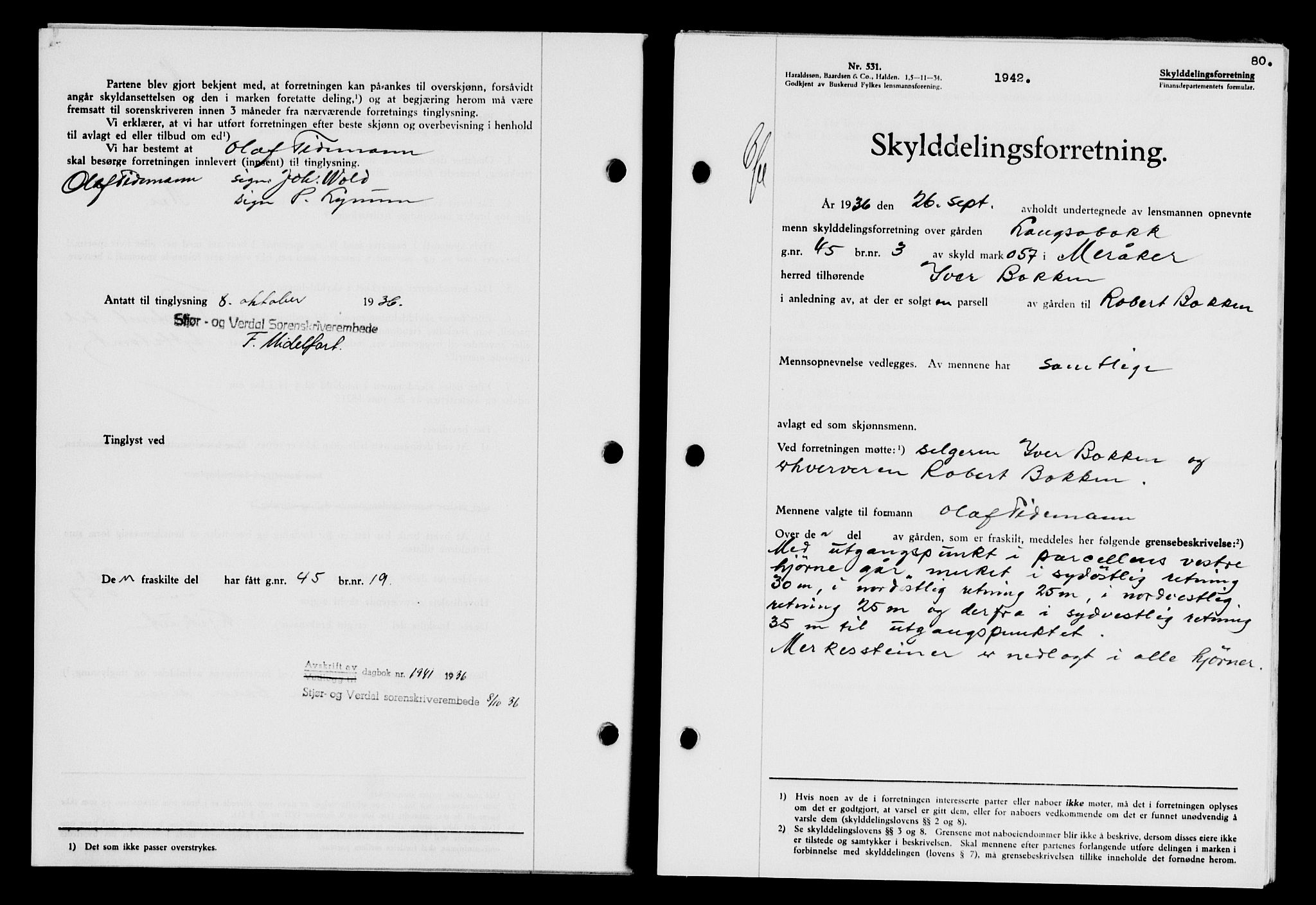Stjør- og Verdal sorenskriveri, SAT/A-4167/1/2/2C/L0078: Pantebok nr. 46, 1936-1937, Dagboknr: 1942/1936