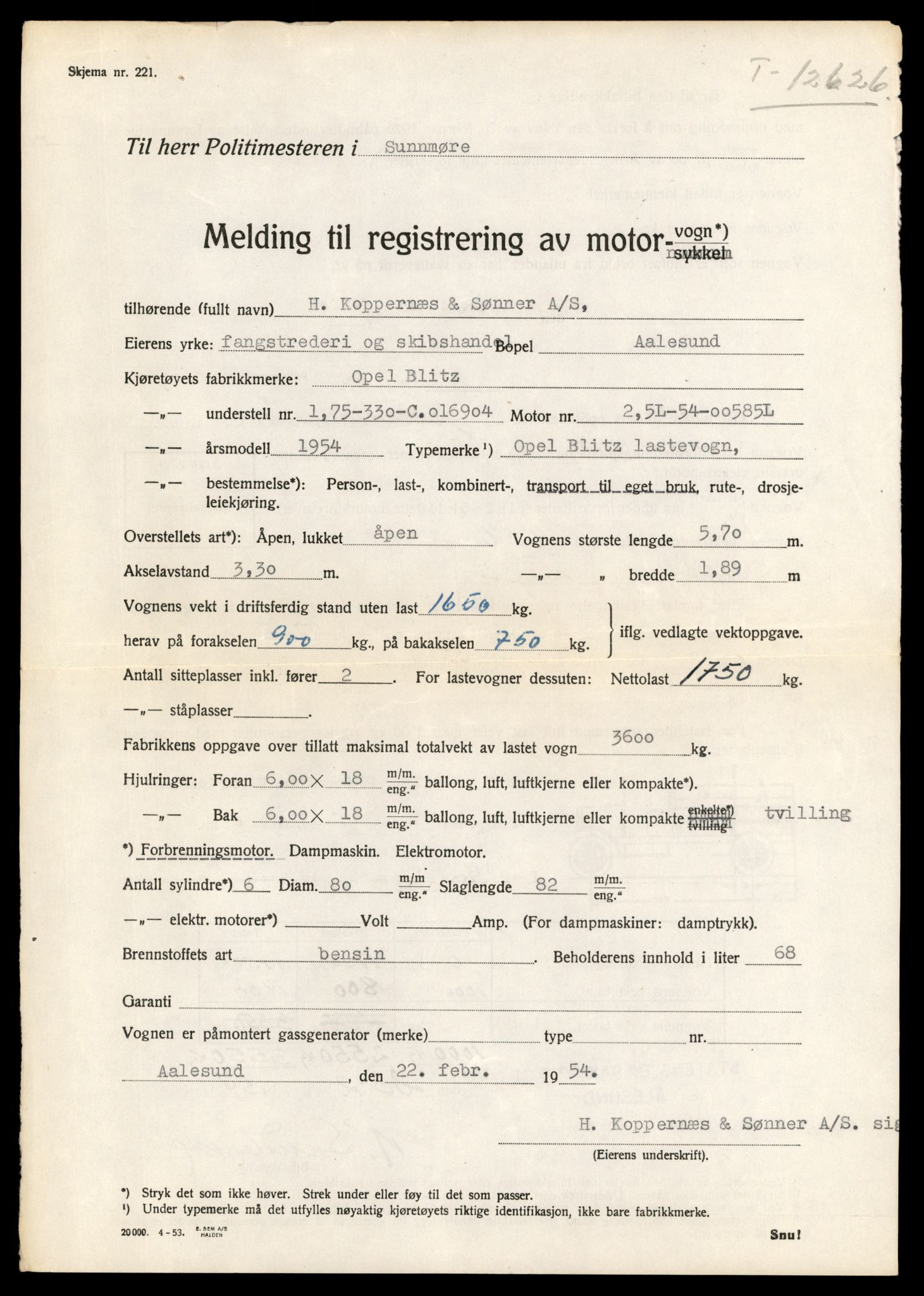 Møre og Romsdal vegkontor - Ålesund trafikkstasjon, AV/SAT-A-4099/F/Fe/L0034: Registreringskort for kjøretøy T 12500 - T 12652, 1927-1998, s. 2476