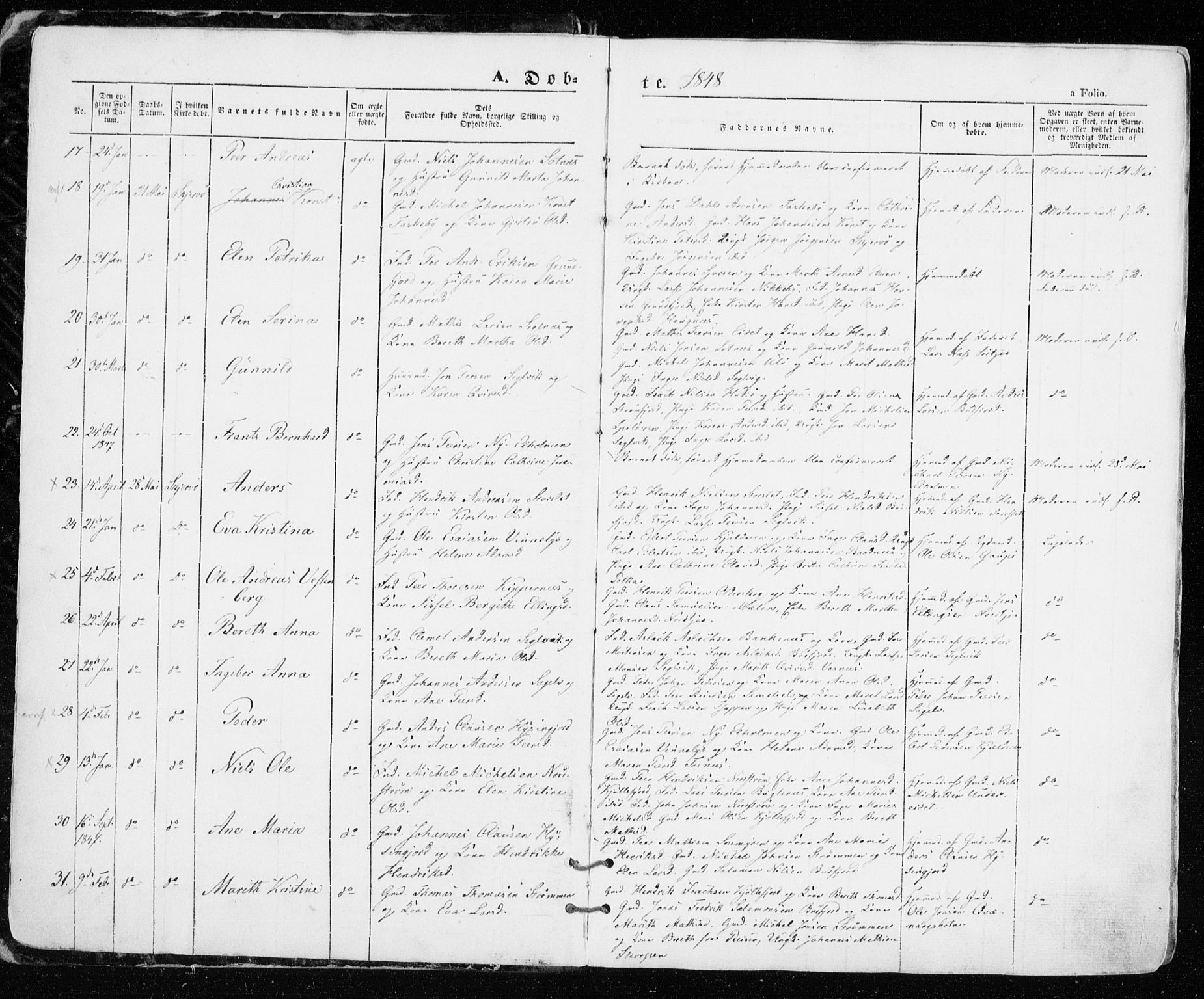 Skjervøy sokneprestkontor, AV/SATØ-S-1300/H/Ha/Haa/L0006kirke: Ministerialbok nr. 6, 1848-1859