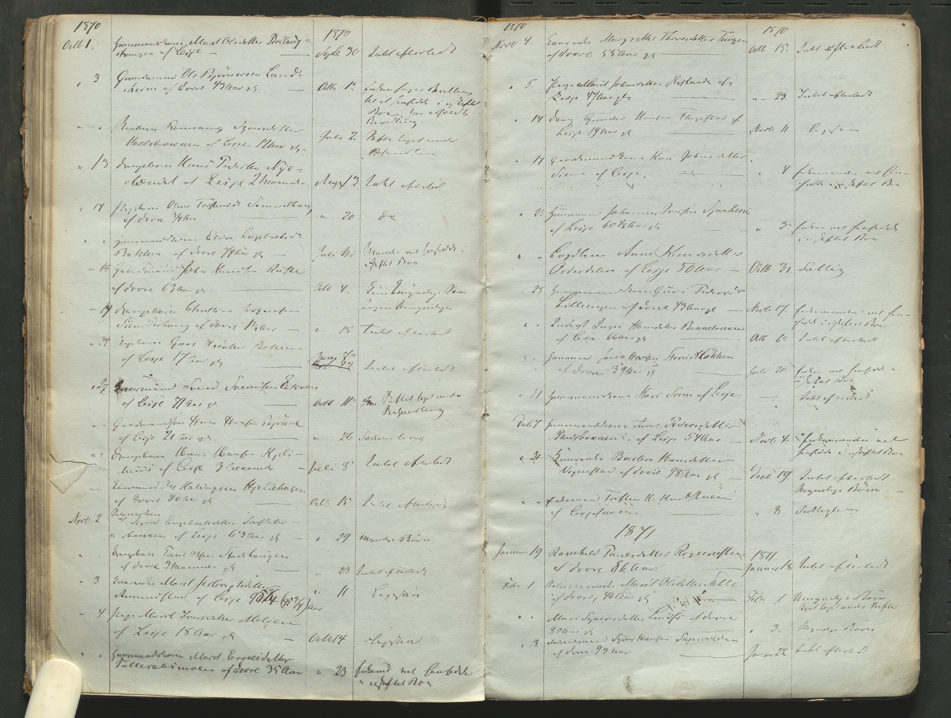 Lesja og Dovre lensmannskontor, AV/SAH-PGL-004/H/Ha/L0001/0001: Dødsfallsprotokoller / Dødsfallsprotokoll, 1843-1893