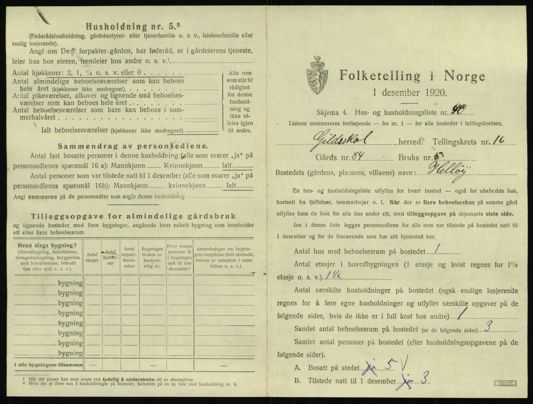 SAT, Folketelling 1920 for 1838 Gildeskål herred, 1920, s. 1618