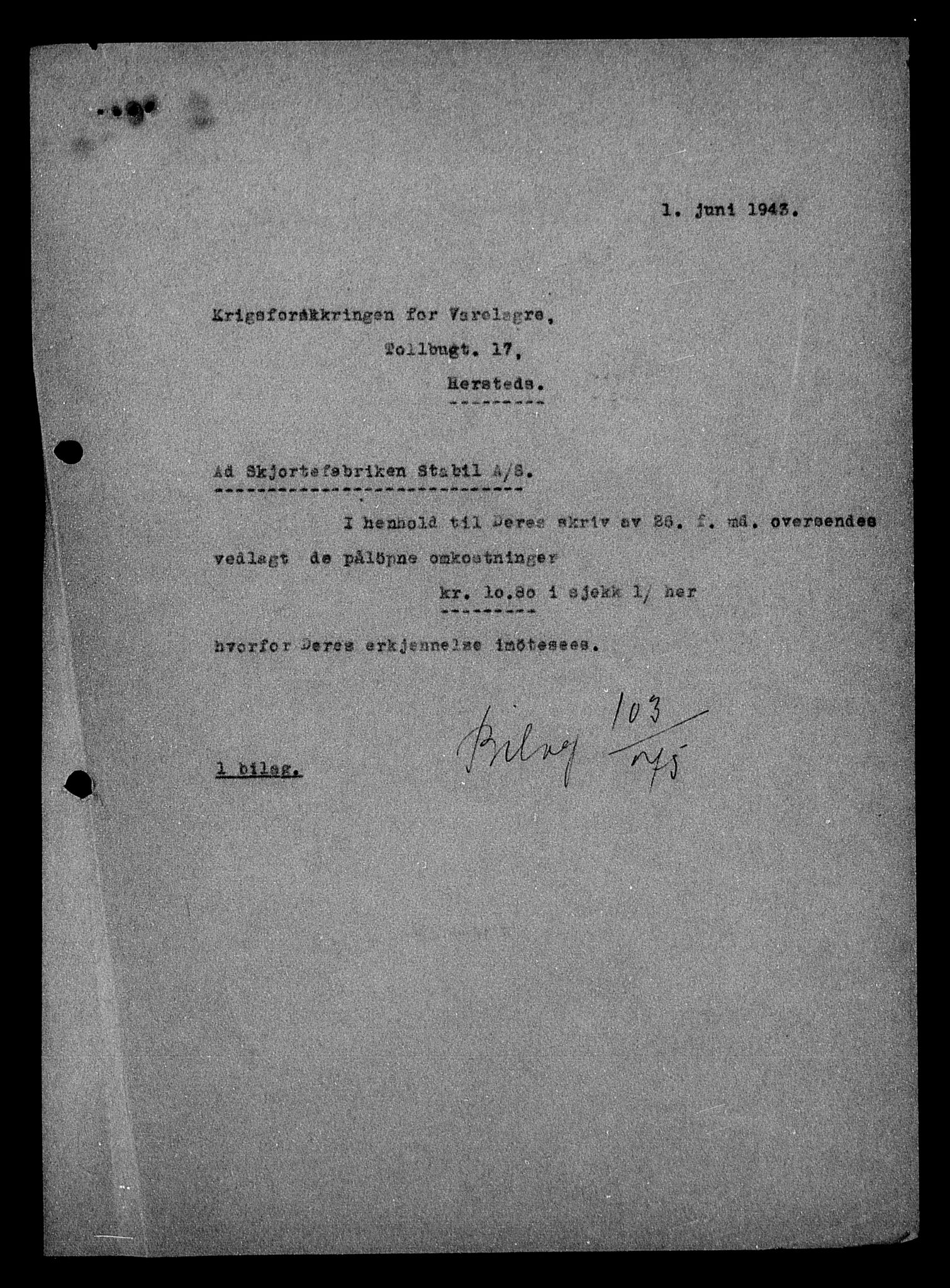 Justisdepartementet, Tilbakeføringskontoret for inndratte formuer, AV/RA-S-1564/H/Hc/Hcc/L0926: --, 1945-1947, s. 513