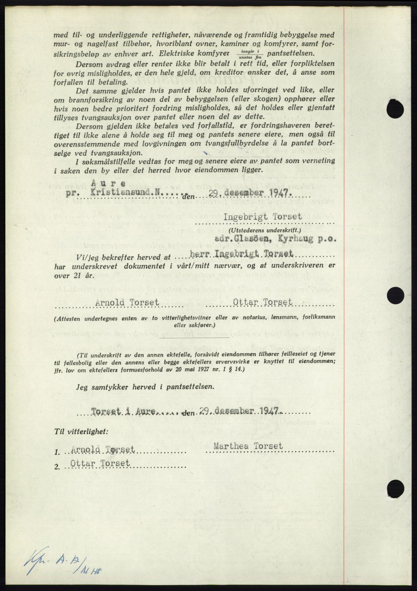 Nordmøre sorenskriveri, AV/SAT-A-4132/1/2/2Ca: Pantebok nr. B97, 1947-1948, Dagboknr: 94/1948