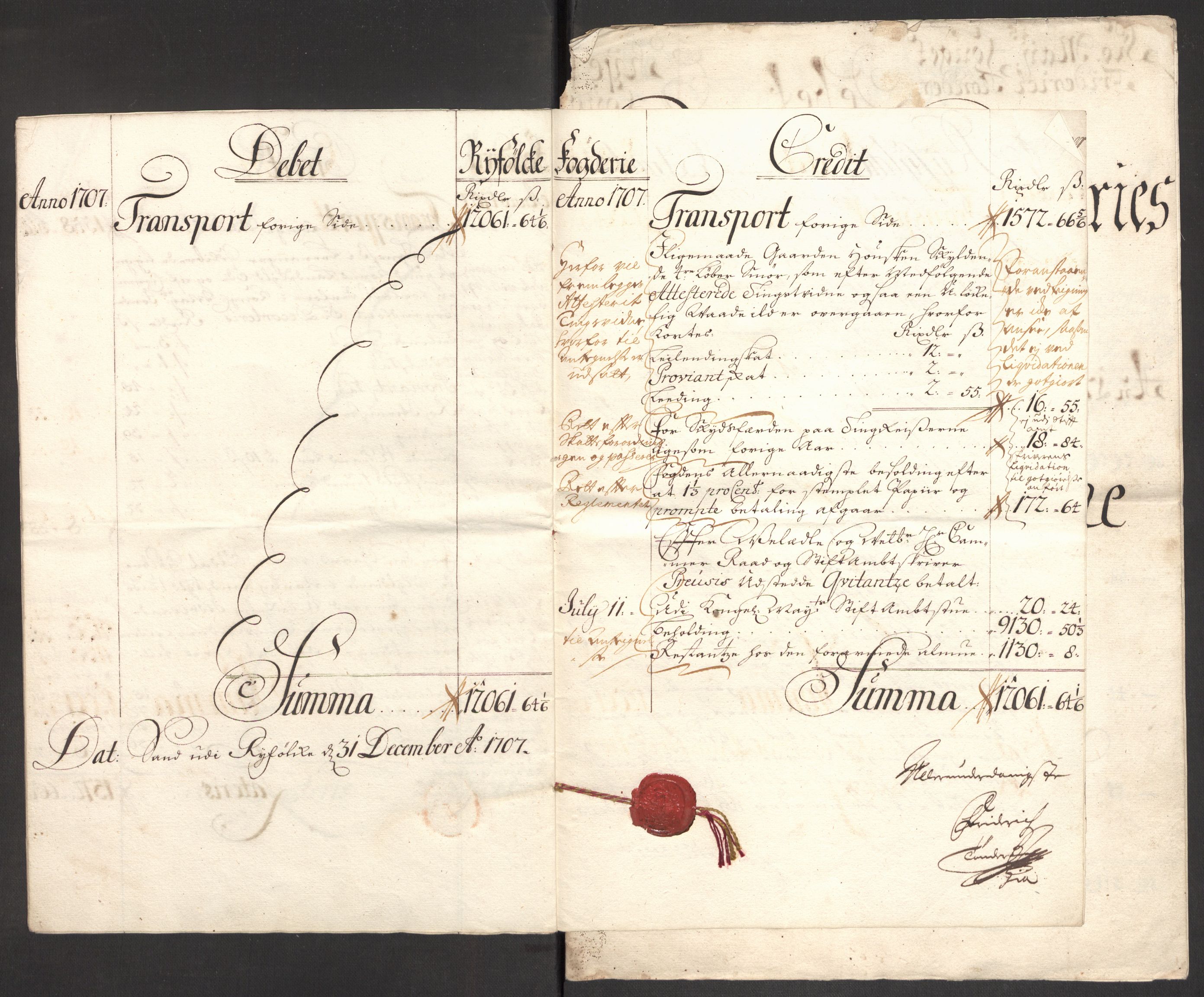 Rentekammeret inntil 1814, Reviderte regnskaper, Fogderegnskap, AV/RA-EA-4092/R47/L2861: Fogderegnskap Ryfylke, 1706-1709, s. 90