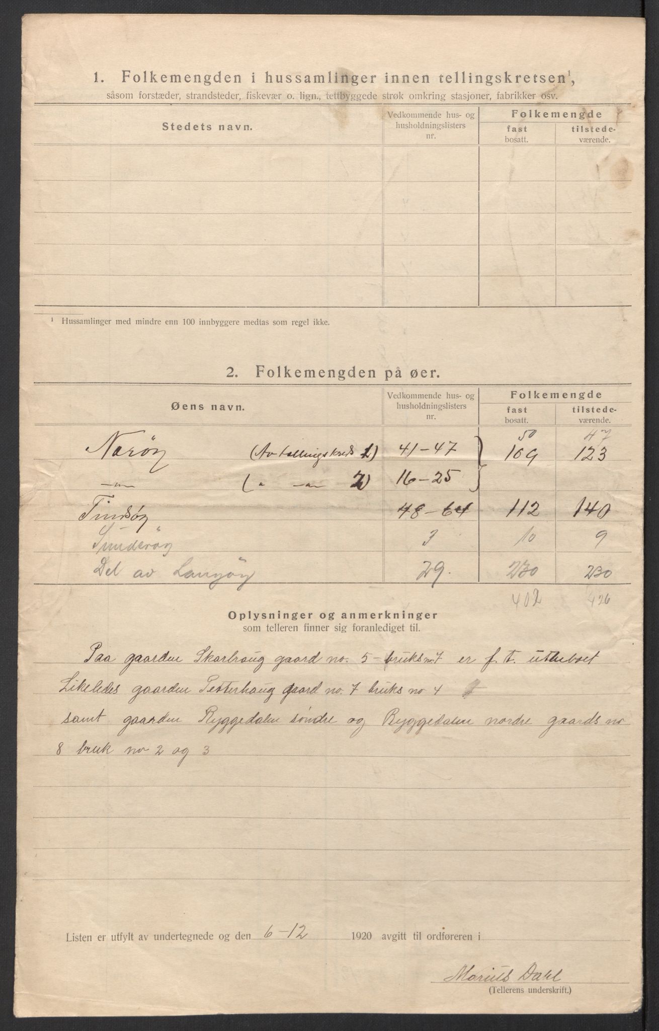 SAT, Folketelling 1920 for 1868 Øksnes herred, 1920, s. 8