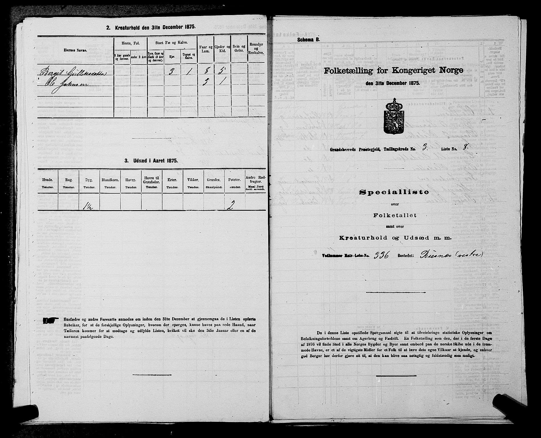 SAKO, Folketelling 1875 for 0824P Gransherad prestegjeld, 1875, s. 381