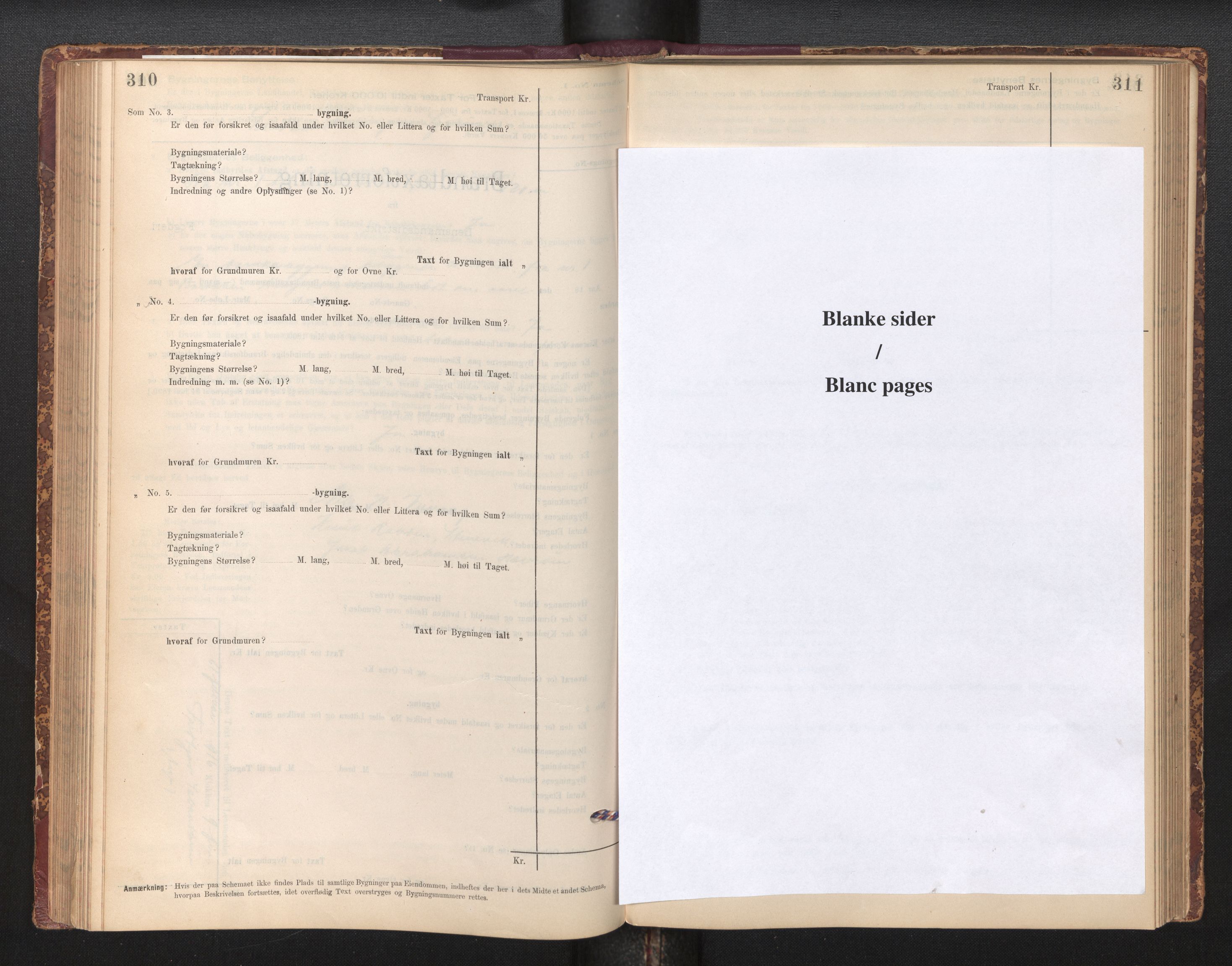 Lensmannen i Sund og Austevoll, AV/SAB-A-35201/0012/L0003: Branntakstprotokoll, skjematakst, 1894-1917, s. 310-311