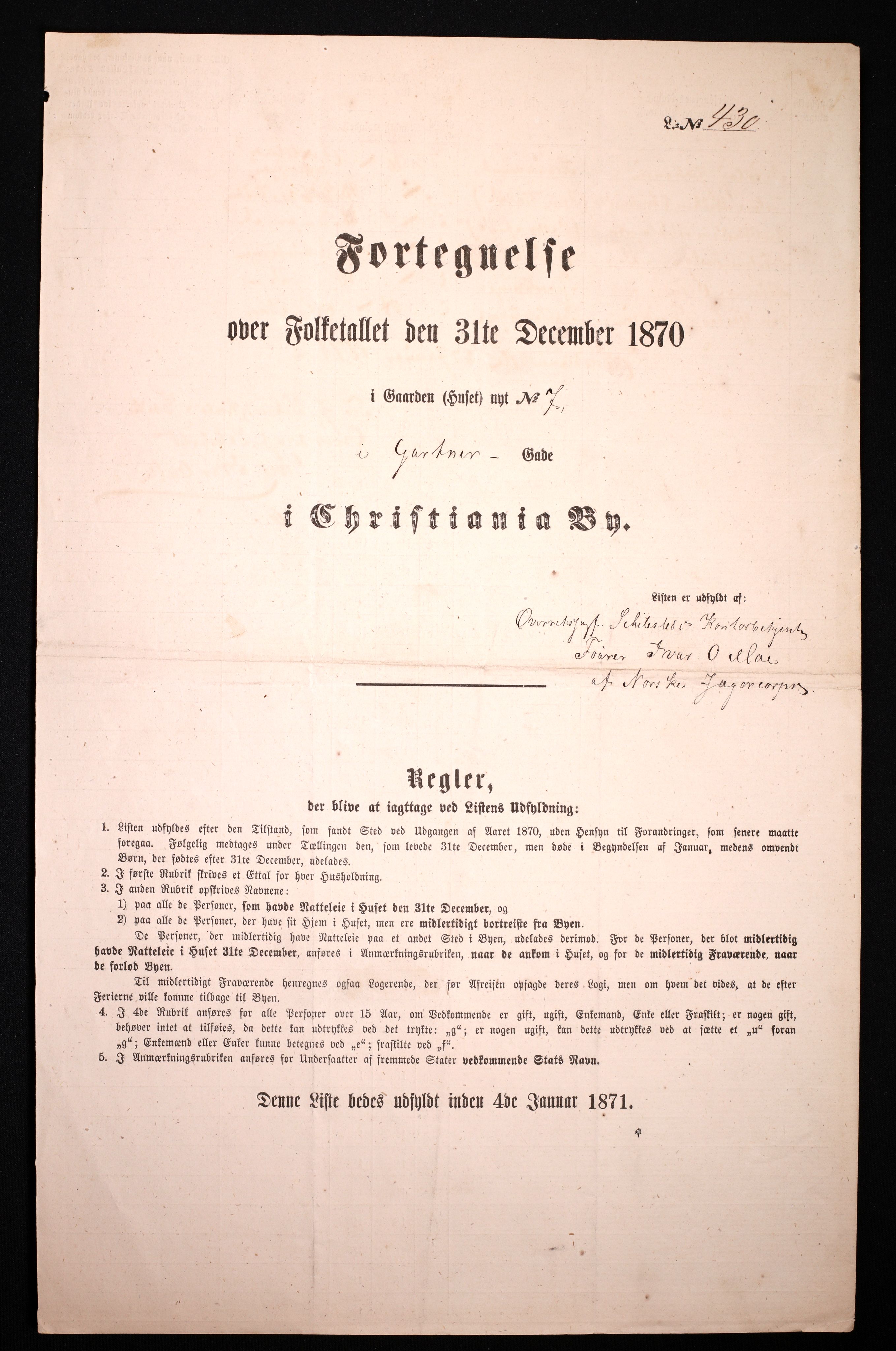 RA, Folketelling 1870 for 0301 Kristiania kjøpstad, 1870, s. 1070