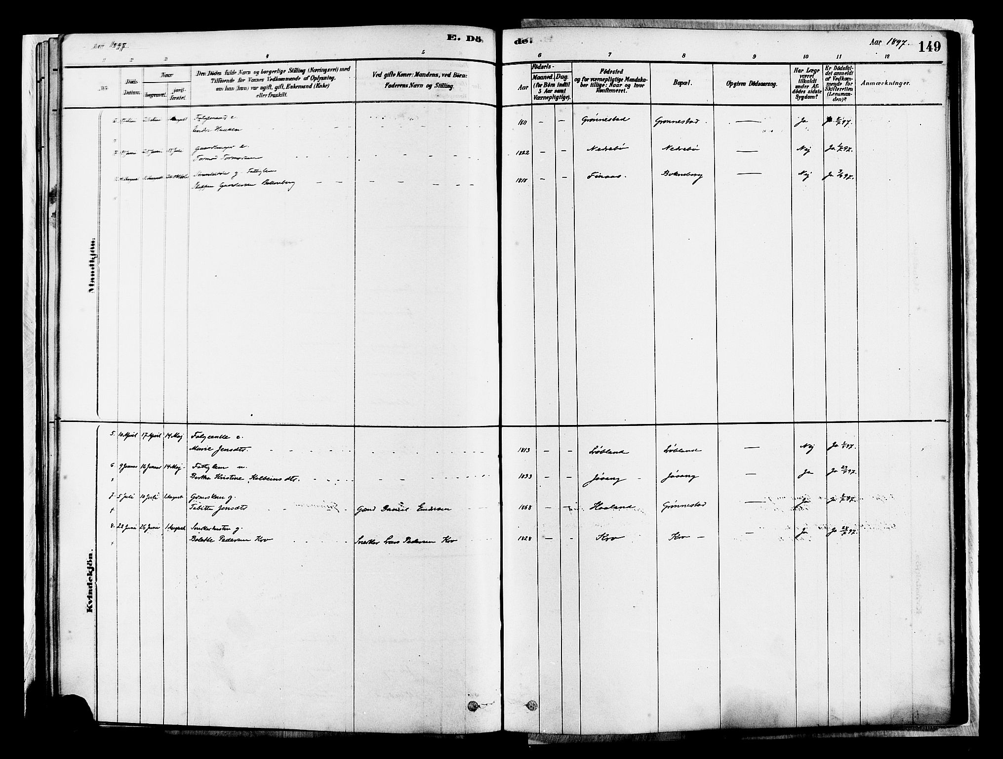 Tysvær sokneprestkontor, SAST/A -101864/H/Ha/Haa/L0007: Ministerialbok nr. A 7, 1878-1897, s. 149
