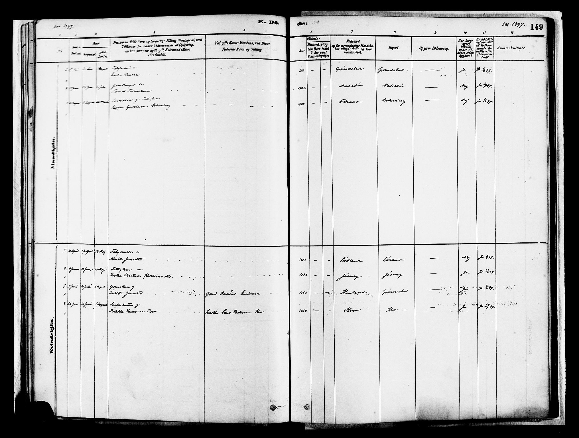 Tysvær sokneprestkontor, AV/SAST-A -101864/H/Ha/Haa/L0007: Ministerialbok nr. A 7, 1878-1897, s. 149