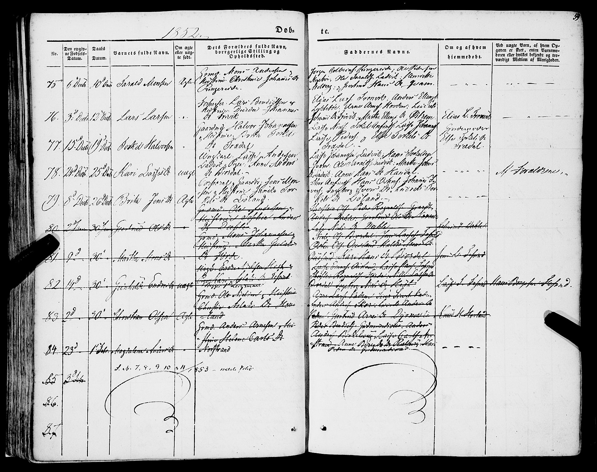Lavik sokneprestembete, SAB/A-80901: Ministerialbok nr. A 3, 1843-1863, s. 59