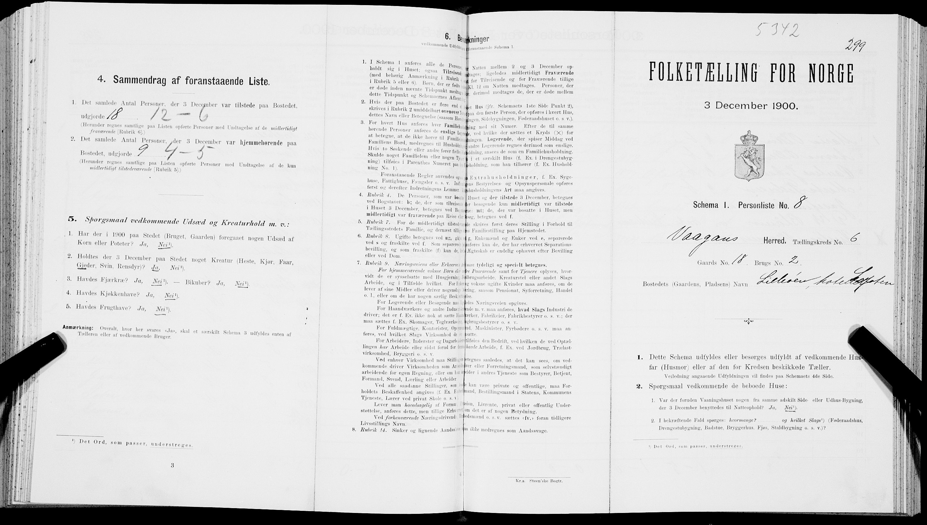 SAT, Folketelling 1900 for 1865 Vågan herred, 1900, s. 638