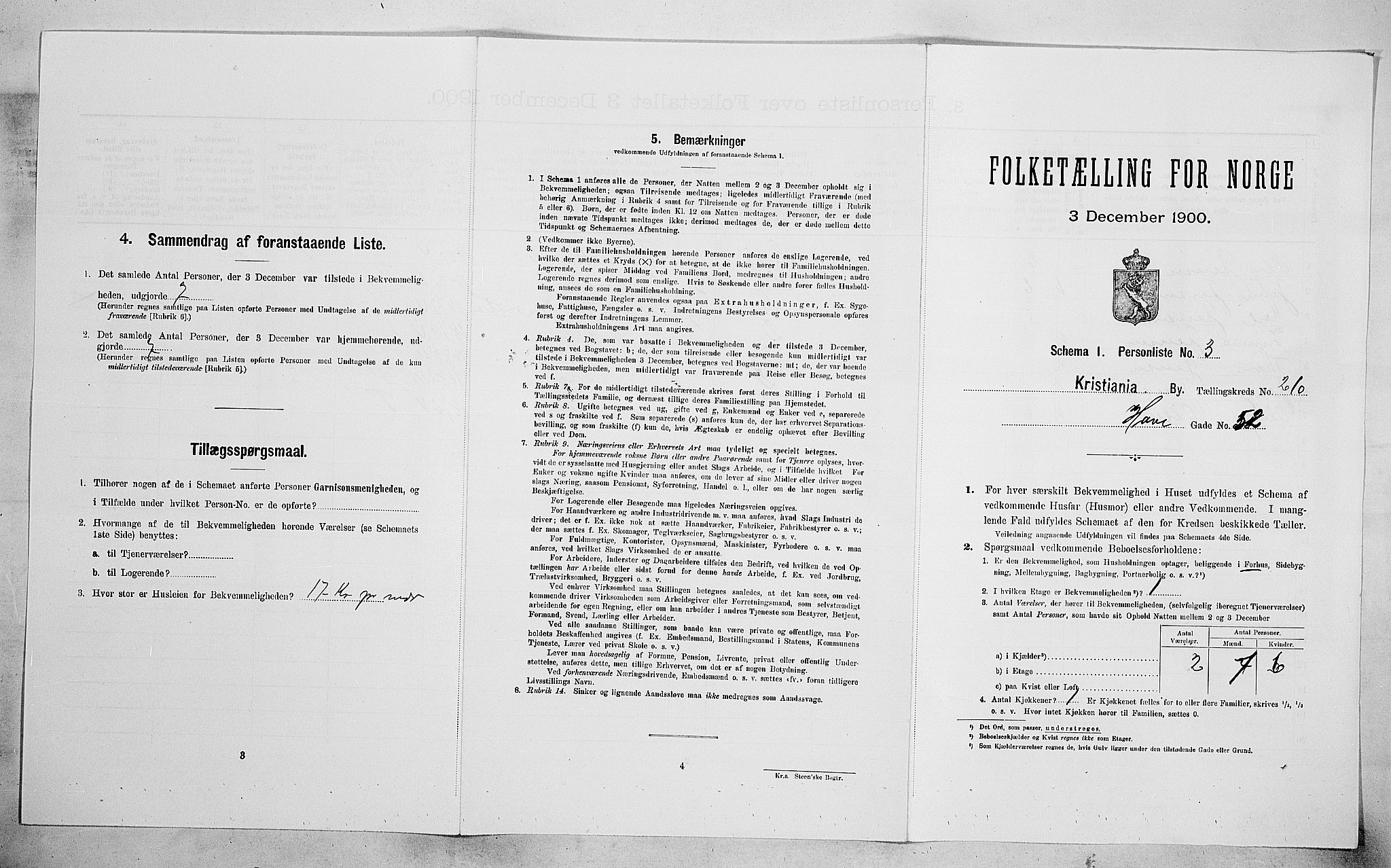 SAO, Folketelling 1900 for 0301 Kristiania kjøpstad, 1900, s. 34058