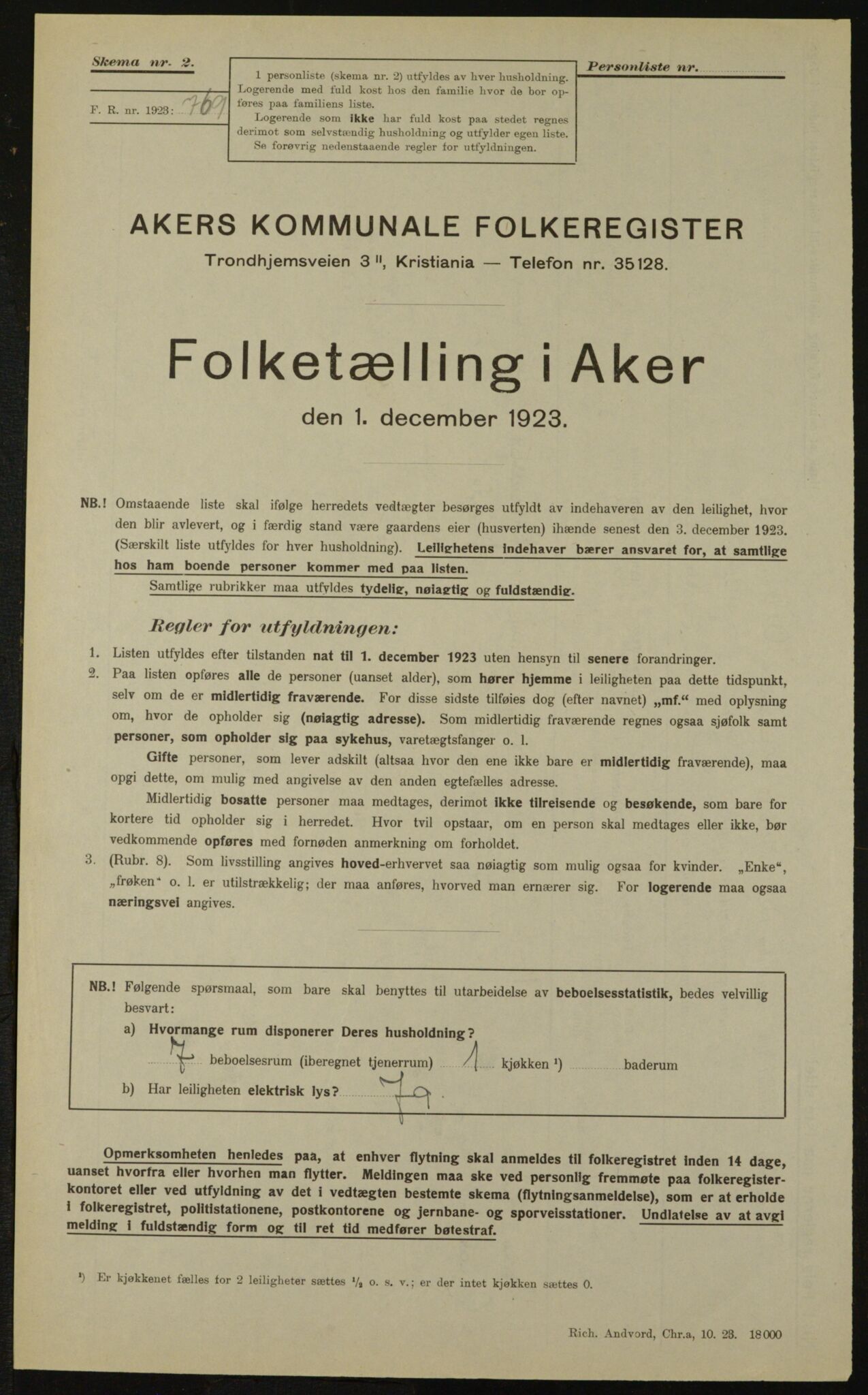 , Kommunal folketelling 1.12.1923 for Aker, 1923, s. 4732