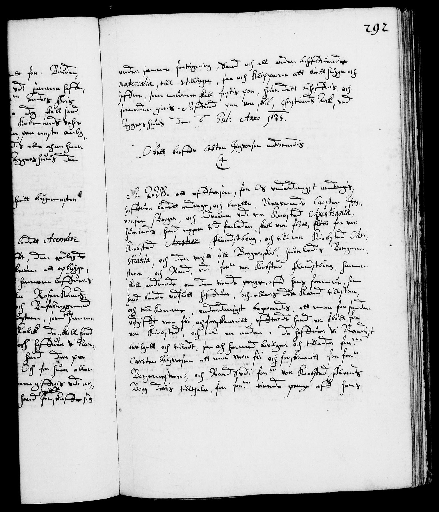 Danske Kanselli 1572-1799, AV/RA-EA-3023/F/Fc/Fca/Fcaa/L0005: Norske registre (mikrofilm), 1631-1636, s. 292a
