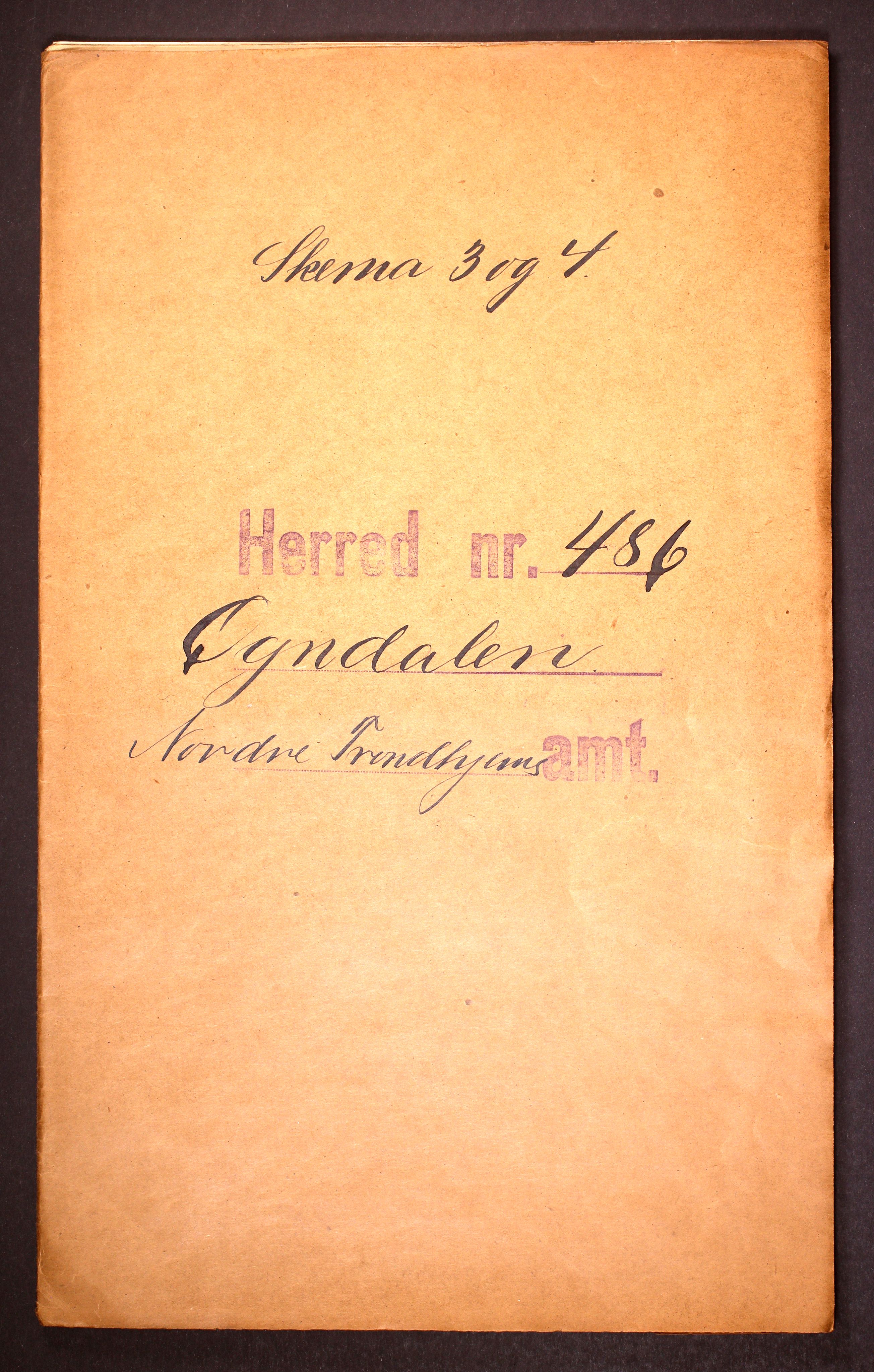 RA, Folketelling 1910 for 1732 Ogndal herred, 1910, s. 1