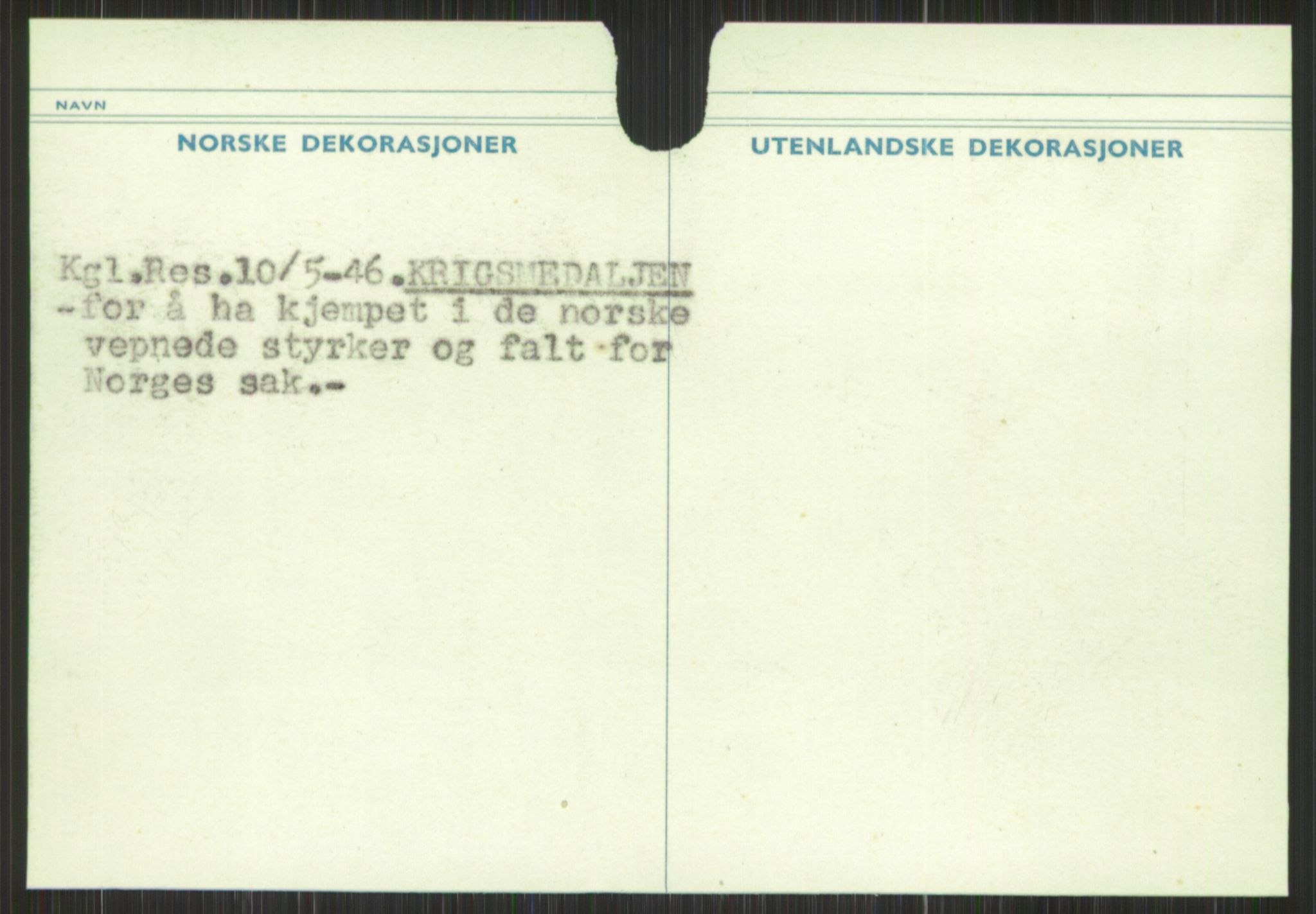 Forsvaret, Krigsdekorasjonskanselliet, AV/RA-RAFA-5156/G/Gb/Gbb/Gbbc/L0001: A - Åse, 1944-1956