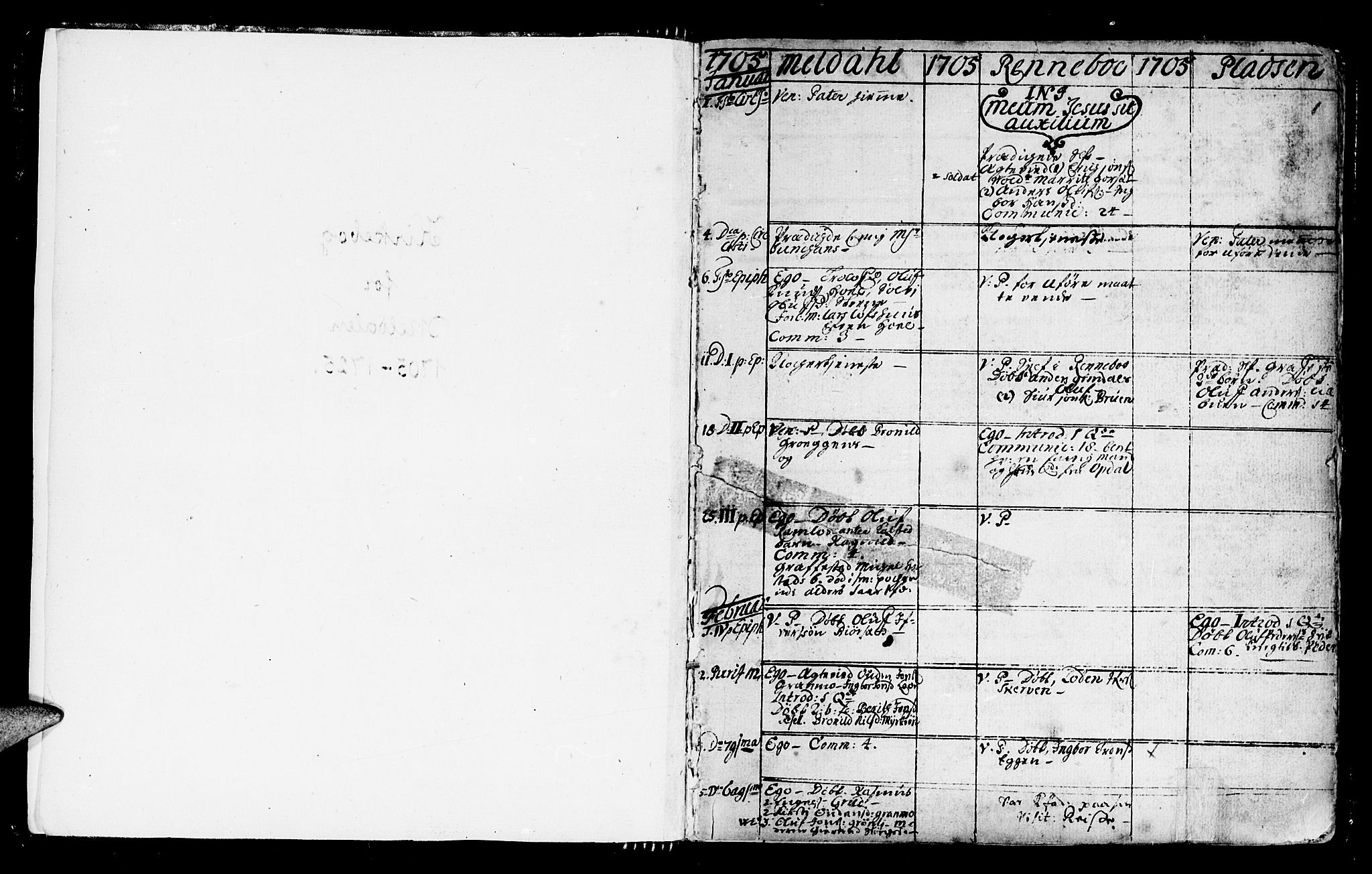 Ministerialprotokoller, klokkerbøker og fødselsregistre - Sør-Trøndelag, AV/SAT-A-1456/672/L0849: Ministerialbok nr. 672A02, 1705-1725, s. 1