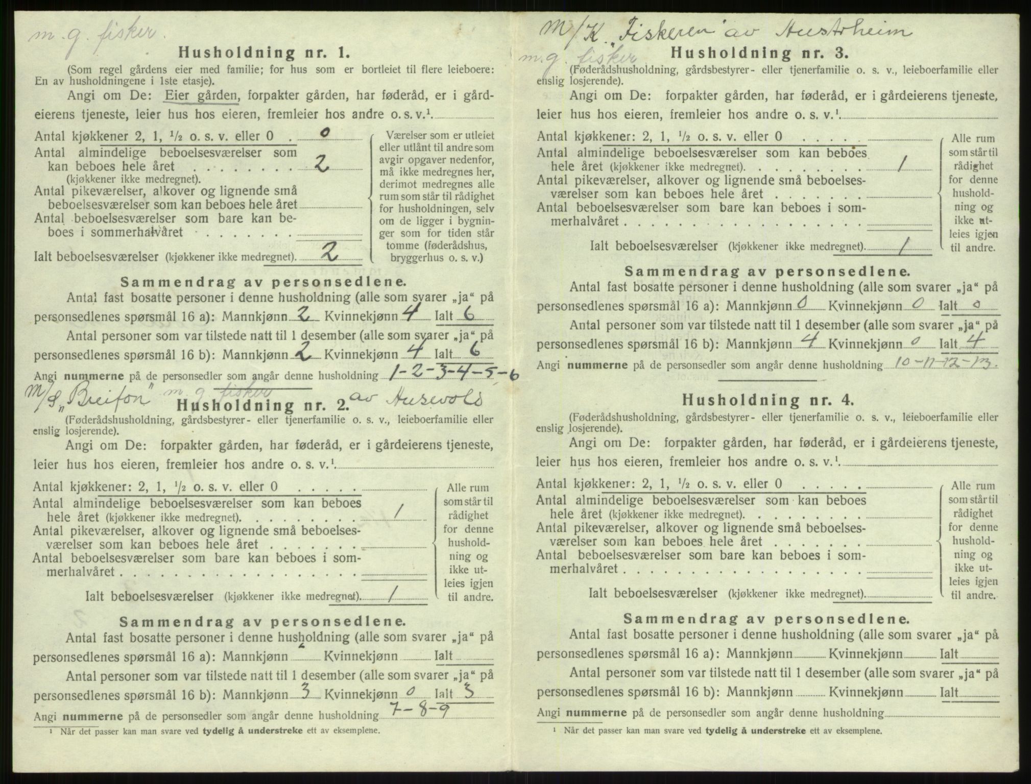 SAB, Folketelling 1920 for 1412 Solund herred, 1920, s. 345