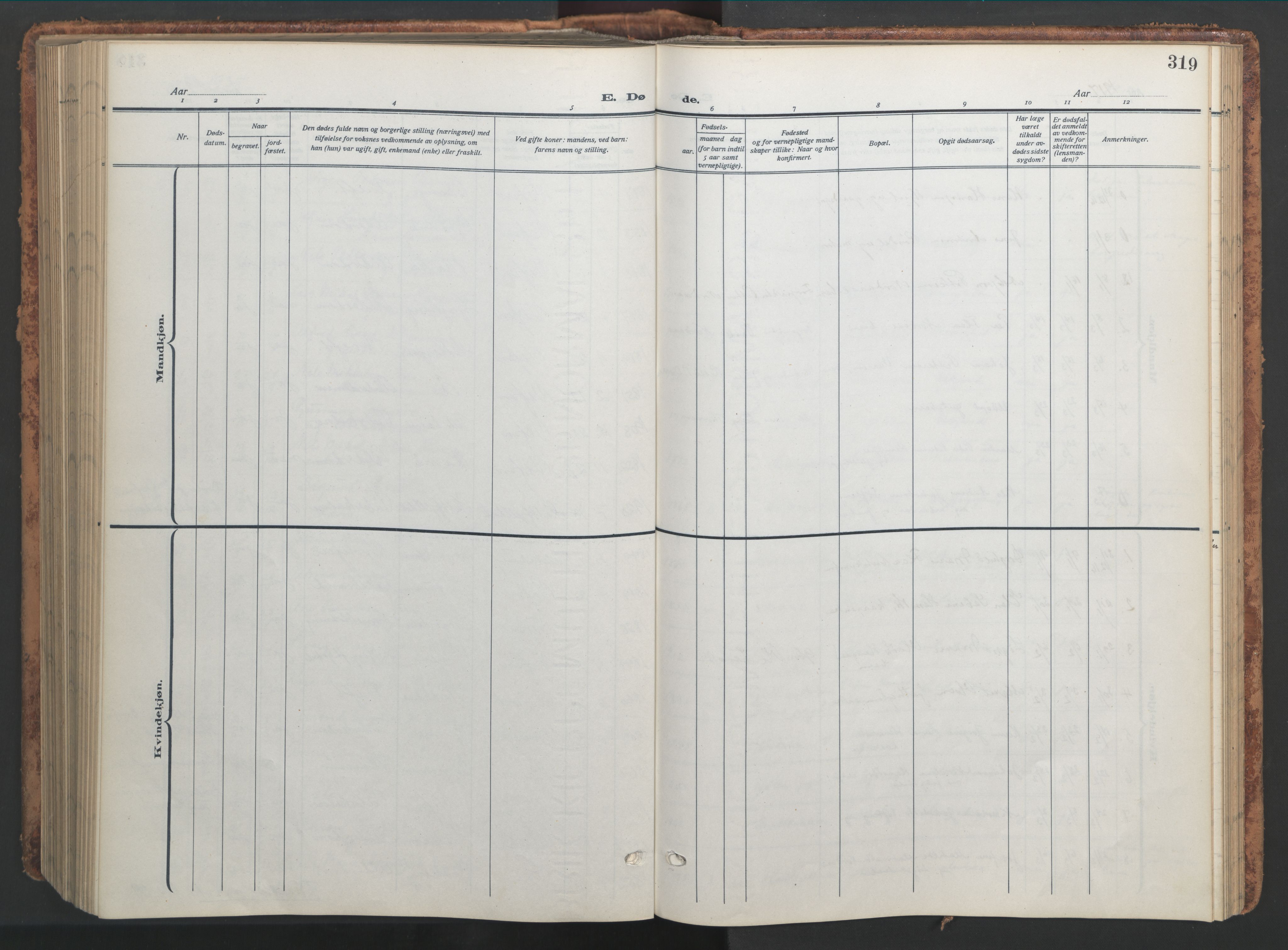 Ministerialprotokoller, klokkerbøker og fødselsregistre - Nordland, AV/SAT-A-1459/820/L0302: Klokkerbok nr. 820C04, 1917-1948, s. 319