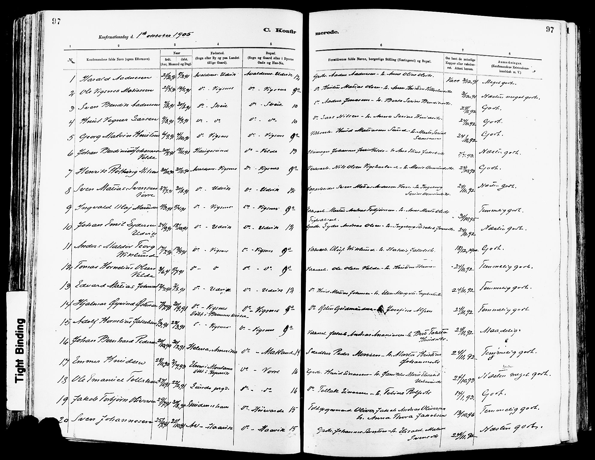 Avaldsnes sokneprestkontor, SAST/A -101851/H/Ha/Haa/L0015: Ministerialbok nr. A 15, 1880-1906, s. 97