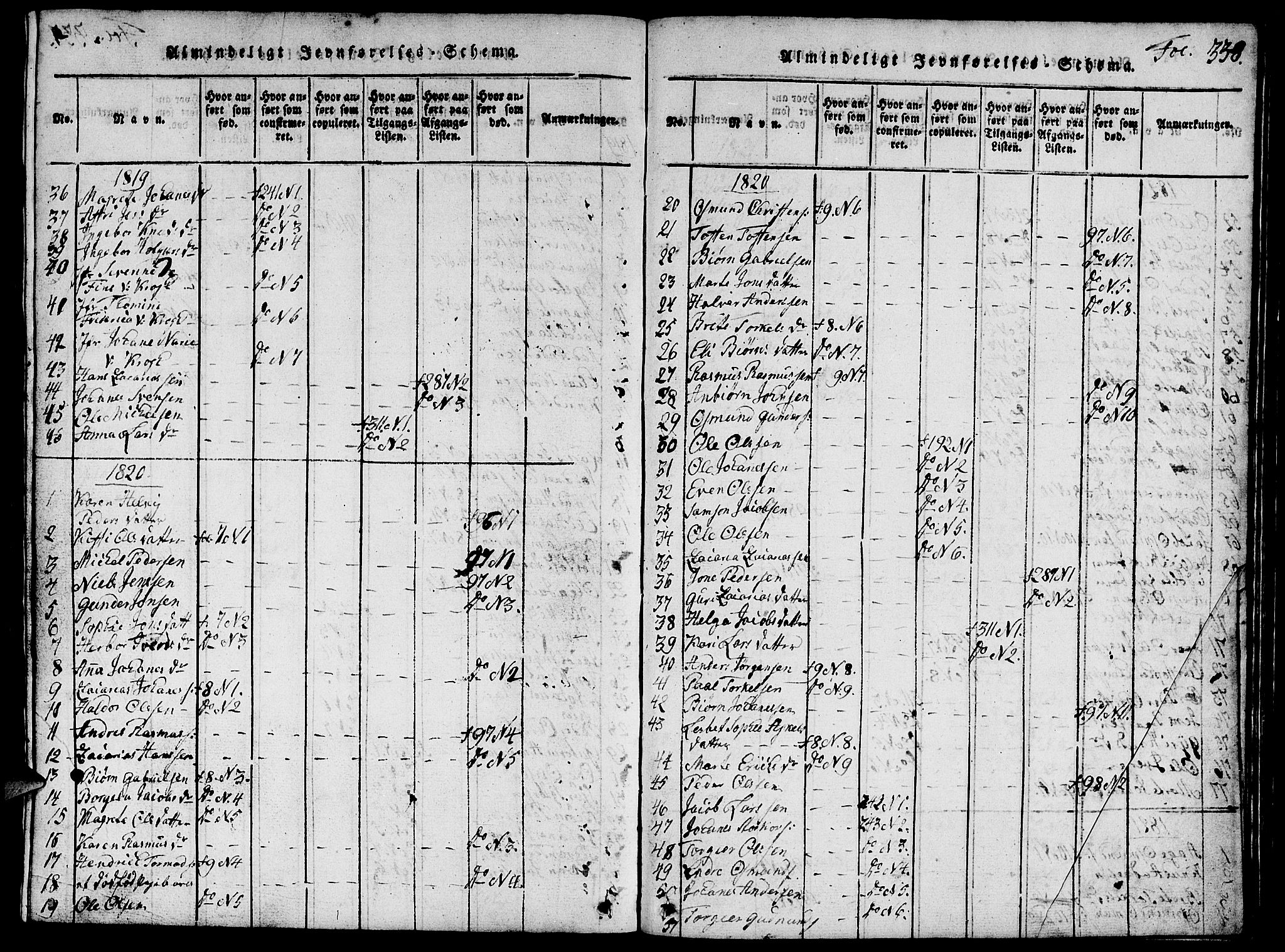 Vikedal sokneprestkontor, AV/SAST-A-101840/01/V: Klokkerbok nr. B 1, 1816-1853, s. 338