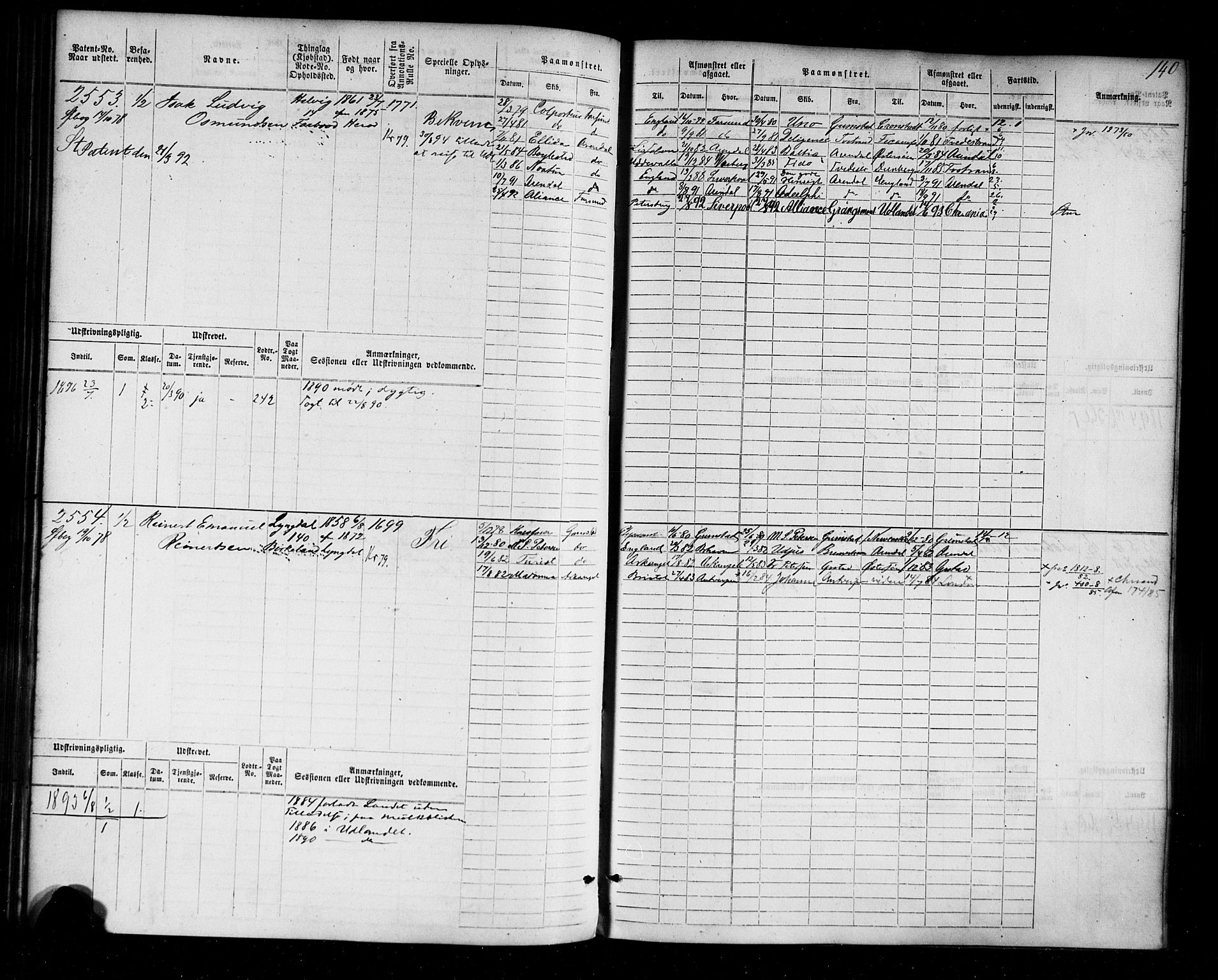 Farsund mønstringskrets, AV/SAK-2031-0017/F/Fb/L0004: Hovedrulle nr 2275-3040, M-7, 1875-1915, s. 142