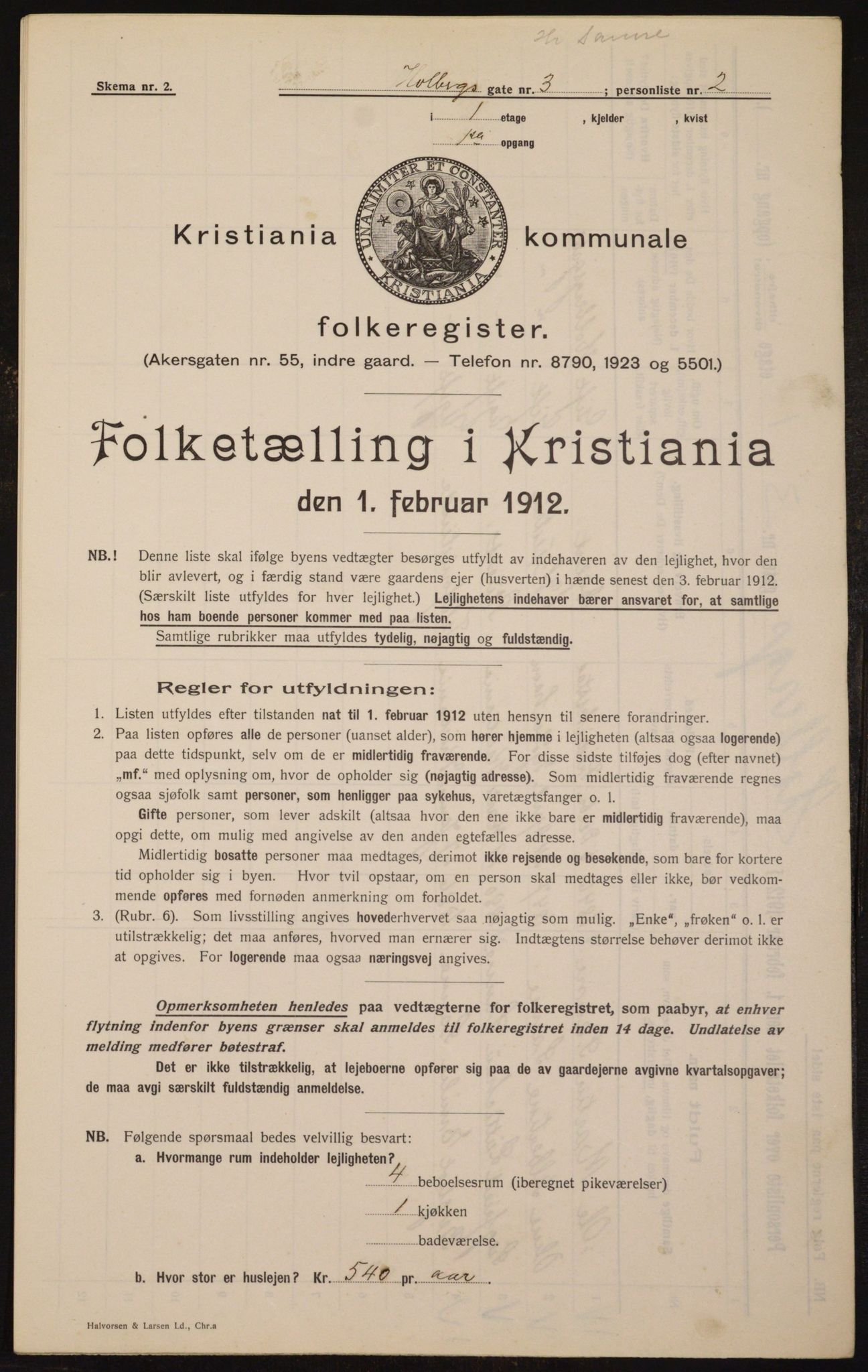 OBA, Kommunal folketelling 1.2.1912 for Kristiania, 1912, s. 40647