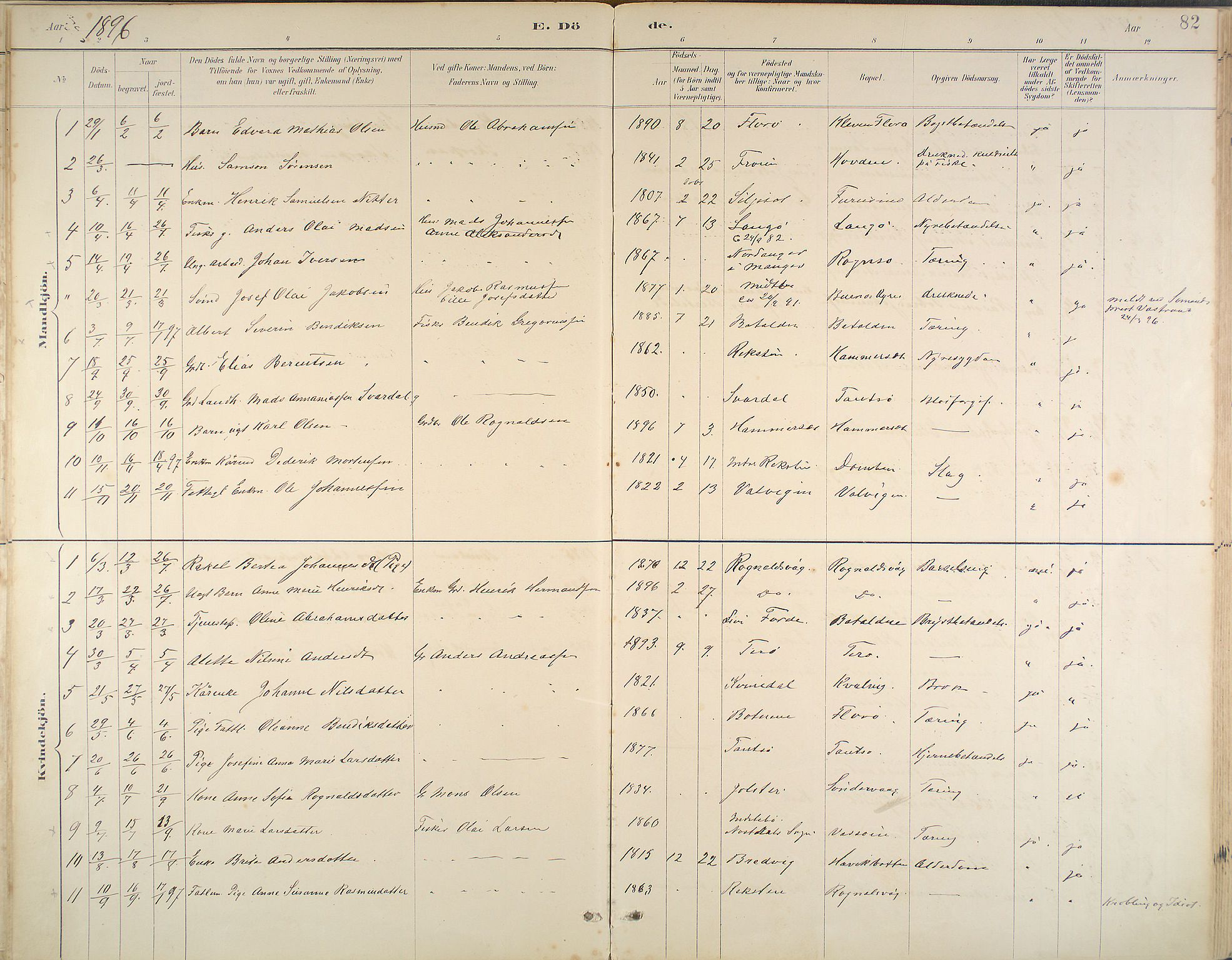 Kinn sokneprestembete, AV/SAB-A-80801/H/Haa/Haab/L0011: Ministerialbok nr. B 11, 1886-1936, s. 82