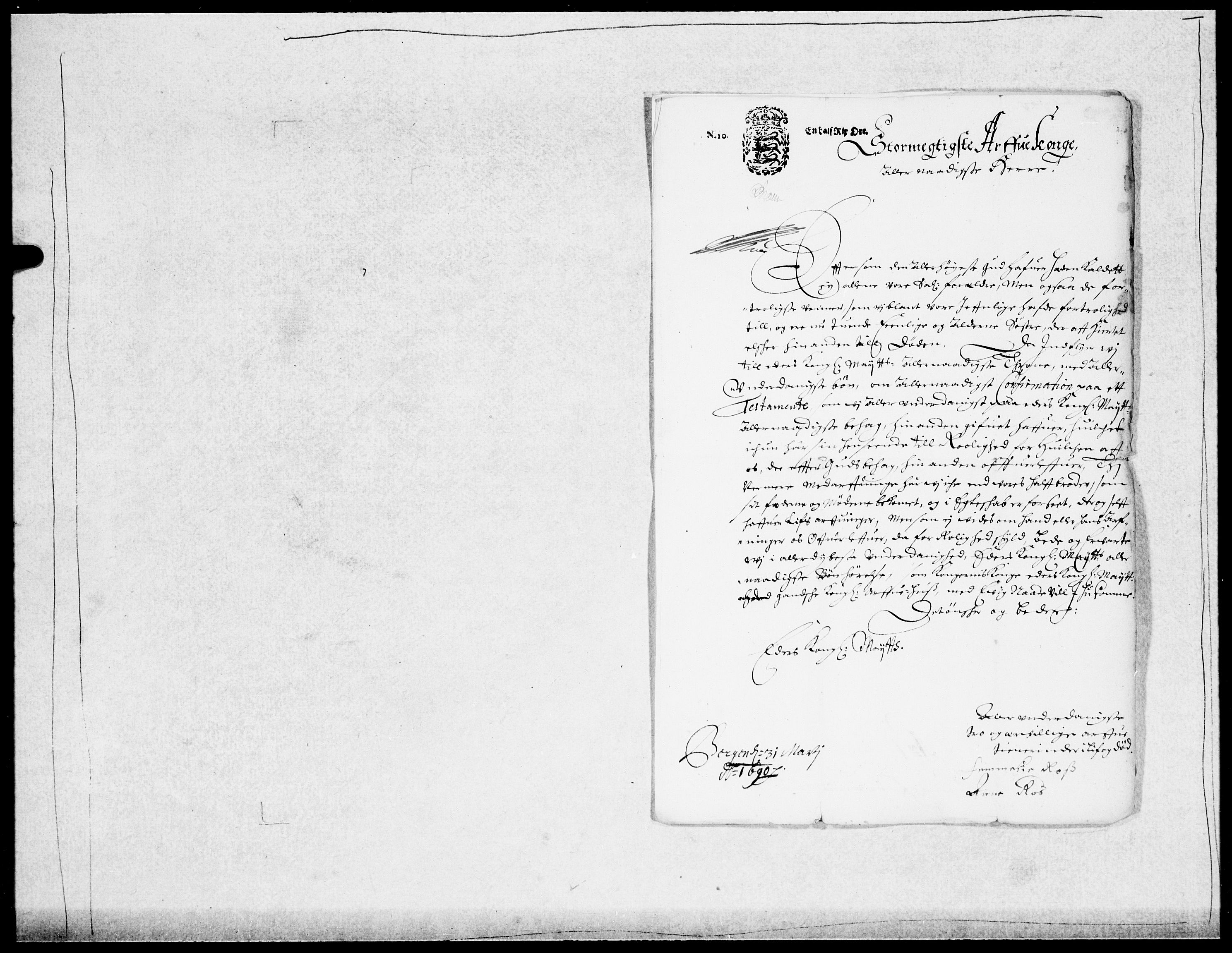 Danske Kanselli 1572-1799, AV/RA-EA-3023/F/Fc/Fcc/Fcca/L0044: Norske innlegg 1572-1799, 1690-1691, s. 71