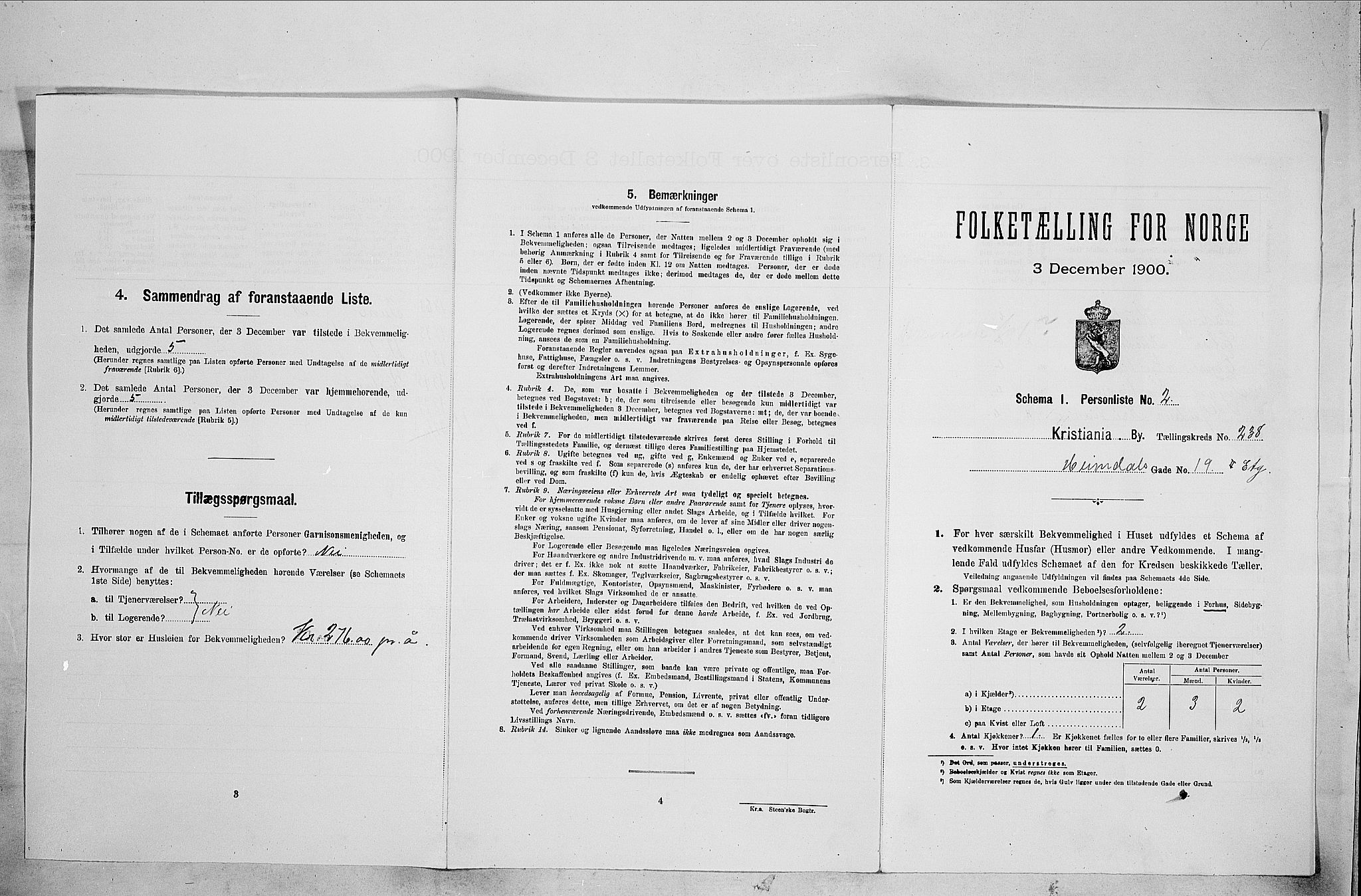 SAO, Folketelling 1900 for 0301 Kristiania kjøpstad, 1900, s. 34543
